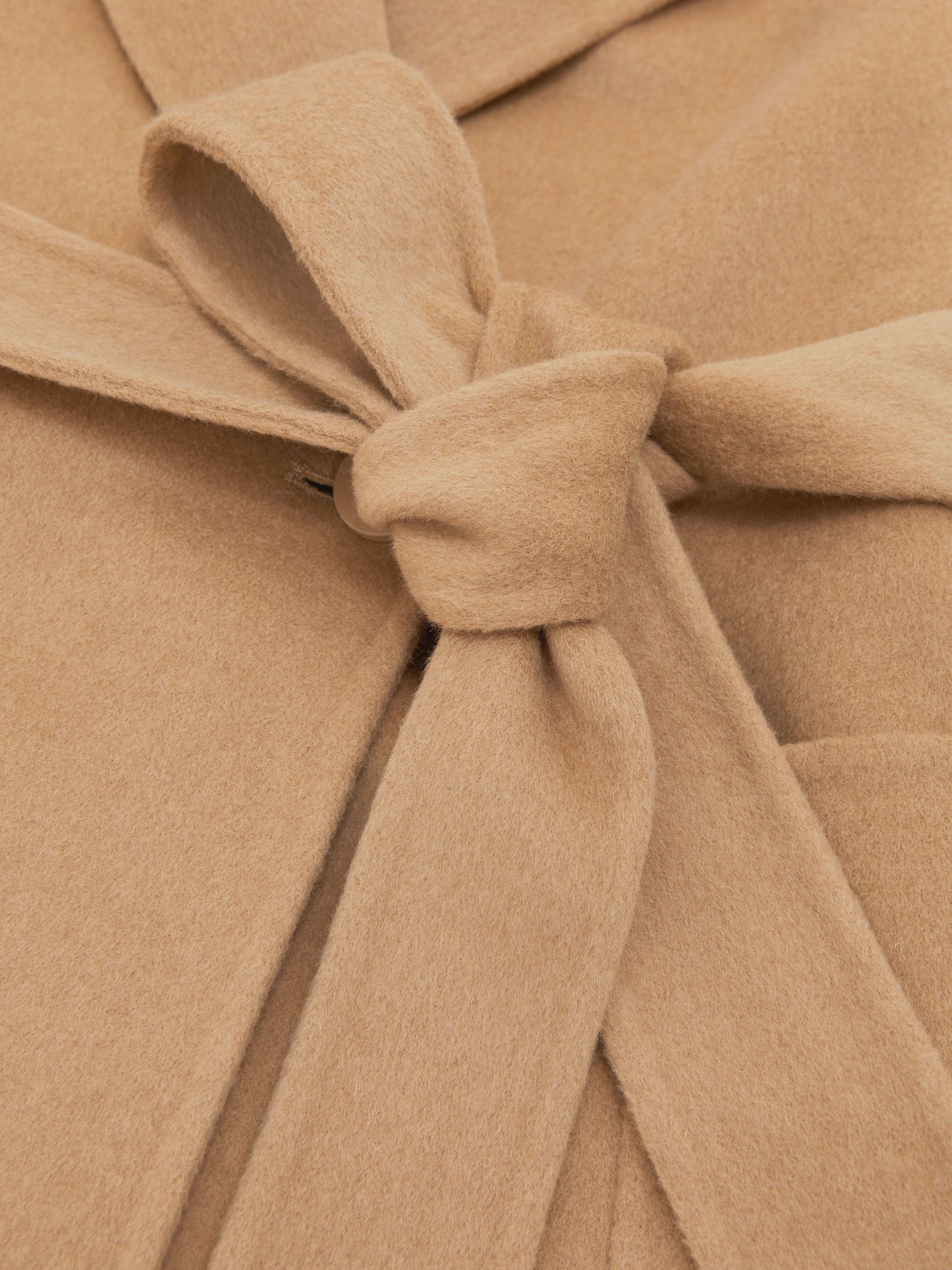 Wool-Blend Double-Breasted Blindseam Coat in Camel - image 3
