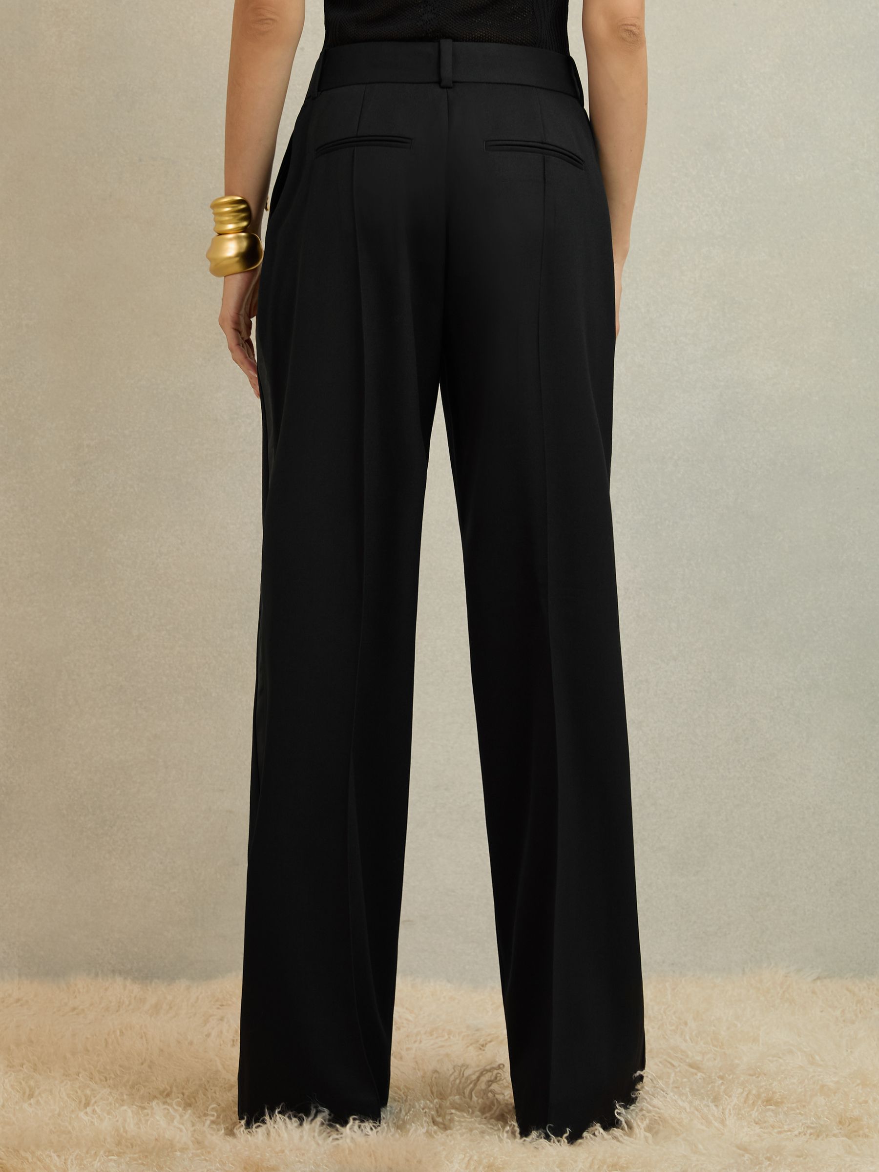 Petite Atelier Wide-Leg Tuxedo Trousers in Black - Image 5 of 7