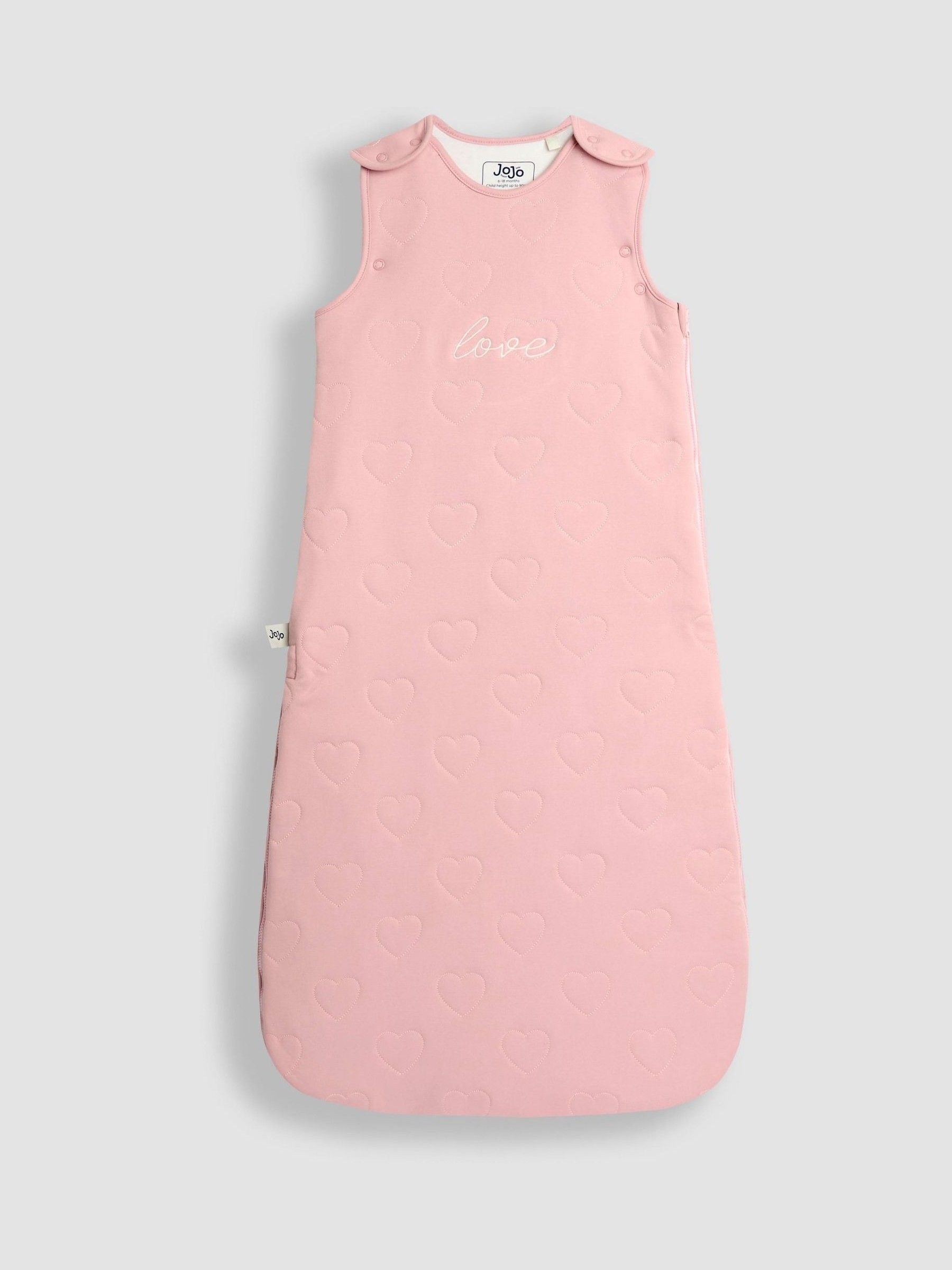 Pink Heart Quilted 2.5 Tog Baby Sleeping Bag - Image 1 of 3