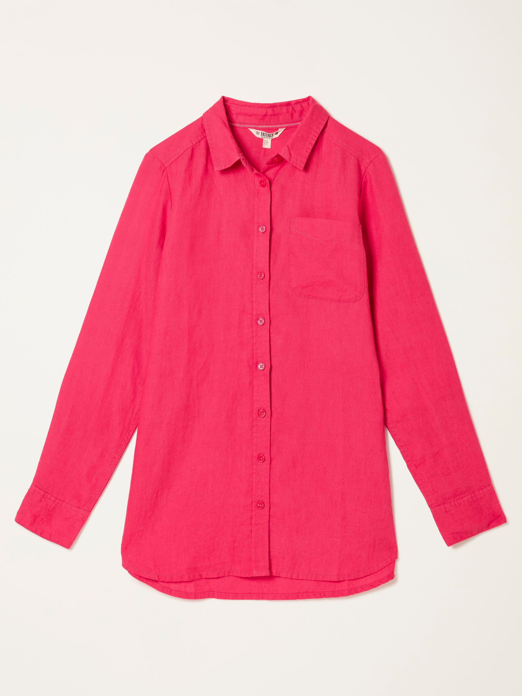 Olivia Dark Pink Regular Linen Shirt - Image 5 of 5