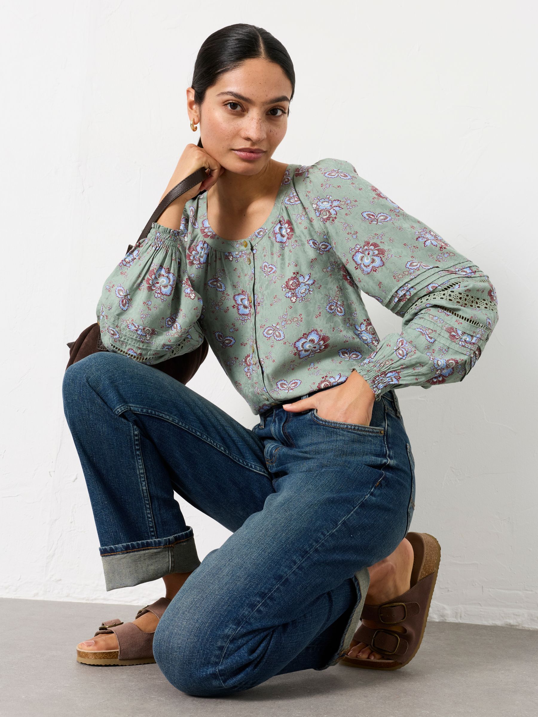 Green Dot Floral Regular Clemence Blouse - Image 3 of 6