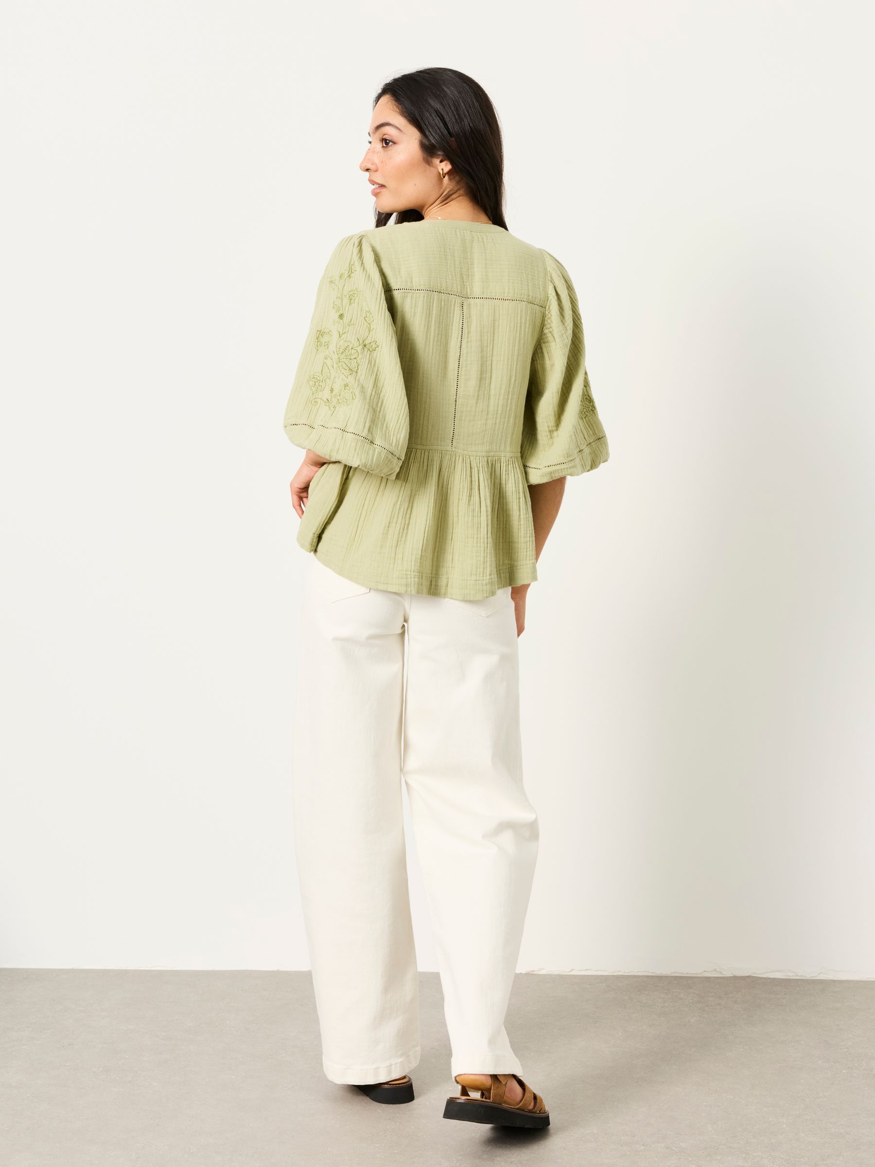 Rosalie Green Regular Embroidered Blouse - Image 2 of 6