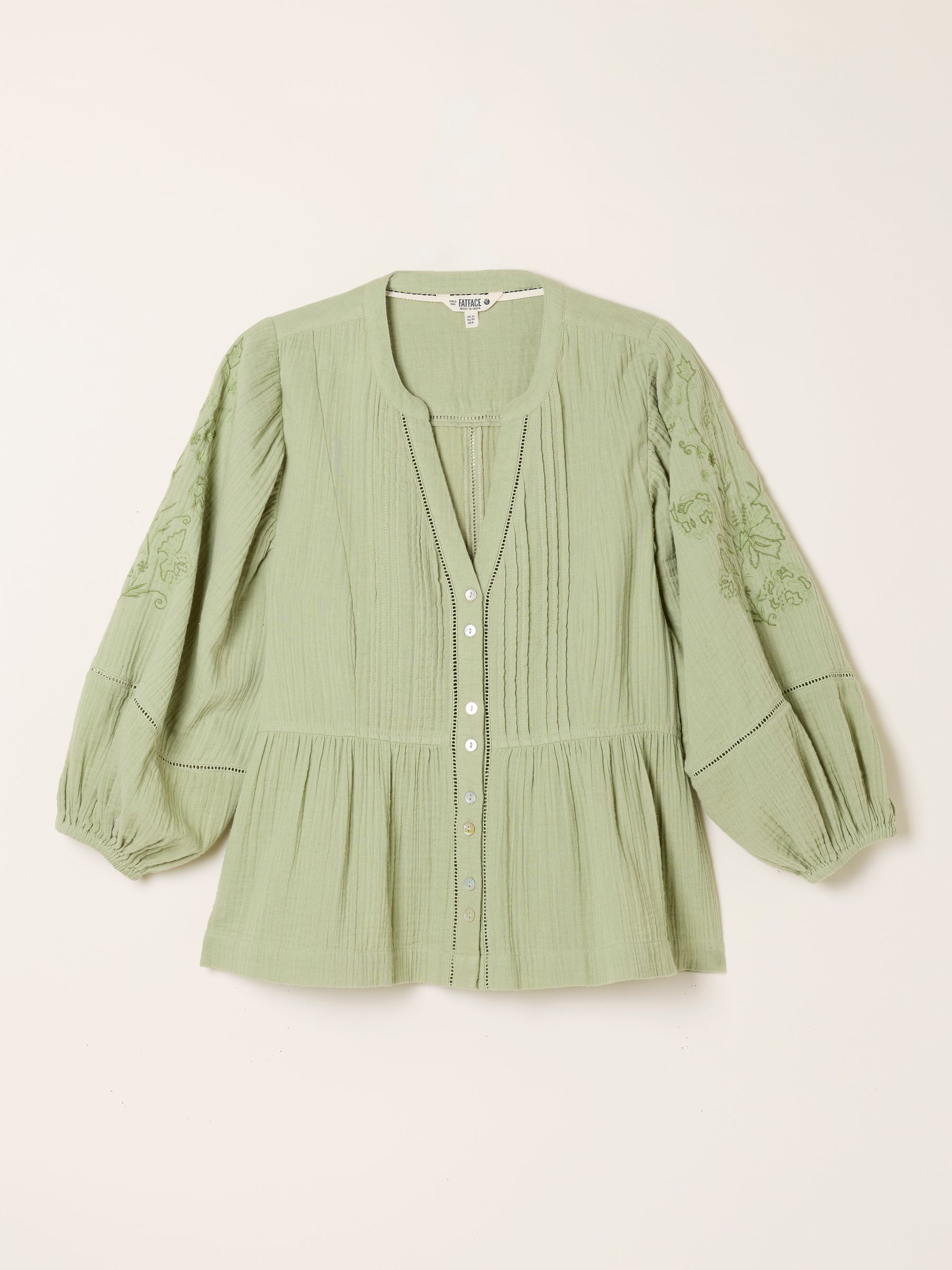 Rosalie Green Regular Embroidered Blouse - Image 6 of 6