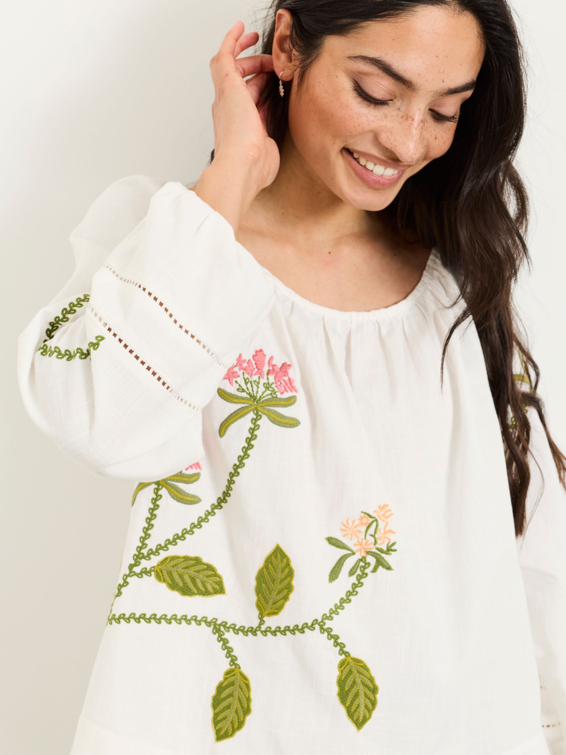 Dawn Ivory Regular Embroidered Blouse | FatFace USA