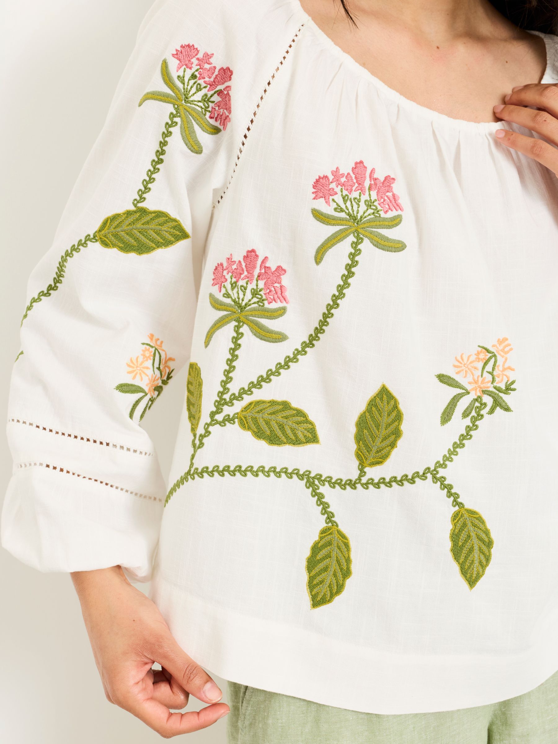 Dawn Ivory Regular Embroidered Blouse | FatFace USA