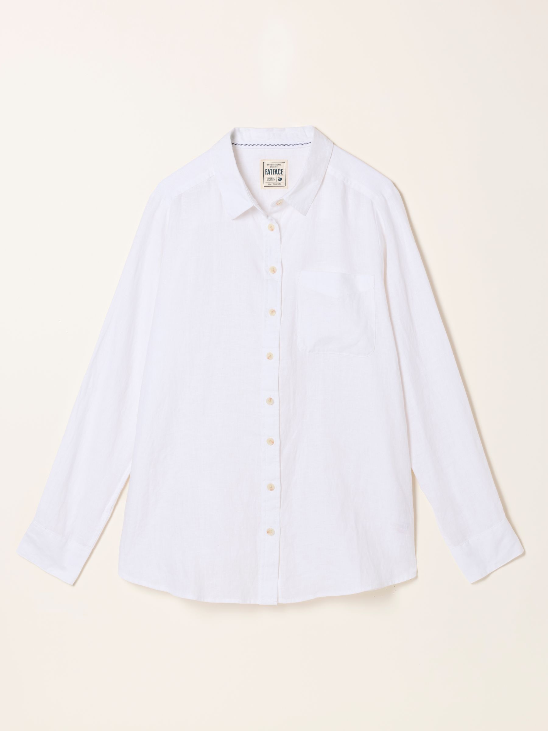 Olivia White Regular Linen Shirt - Image 5 of 5 Olivia White Regular Linen Shirt - Image 5 of 5