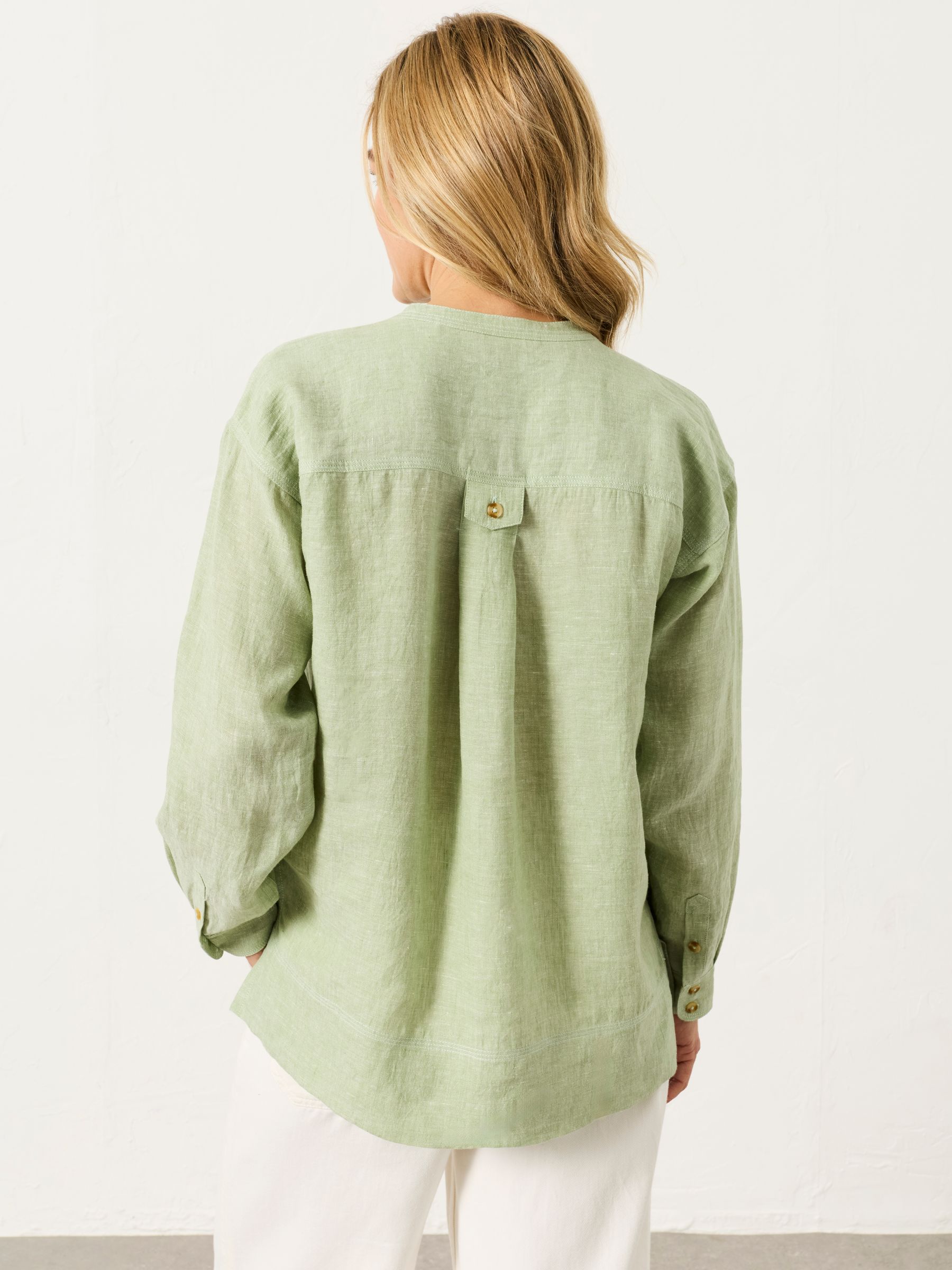 Julia Green Regular Linen Popover - Image 2 of 7