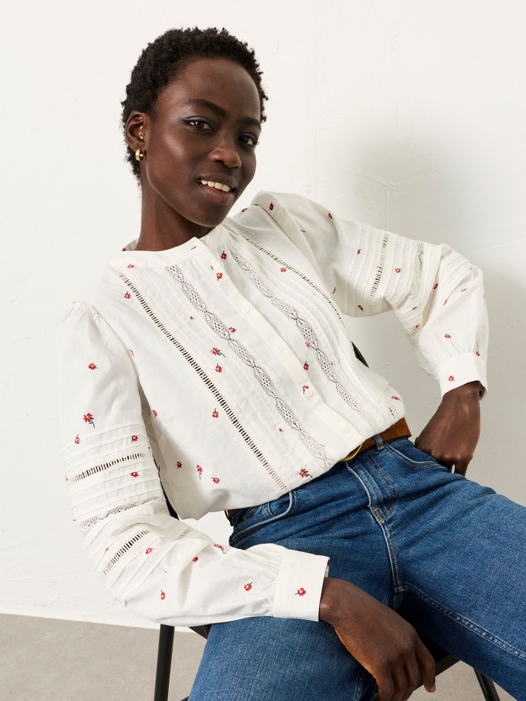 Jane Ivory Regular Embroidered Shirt - Image 1 of 6