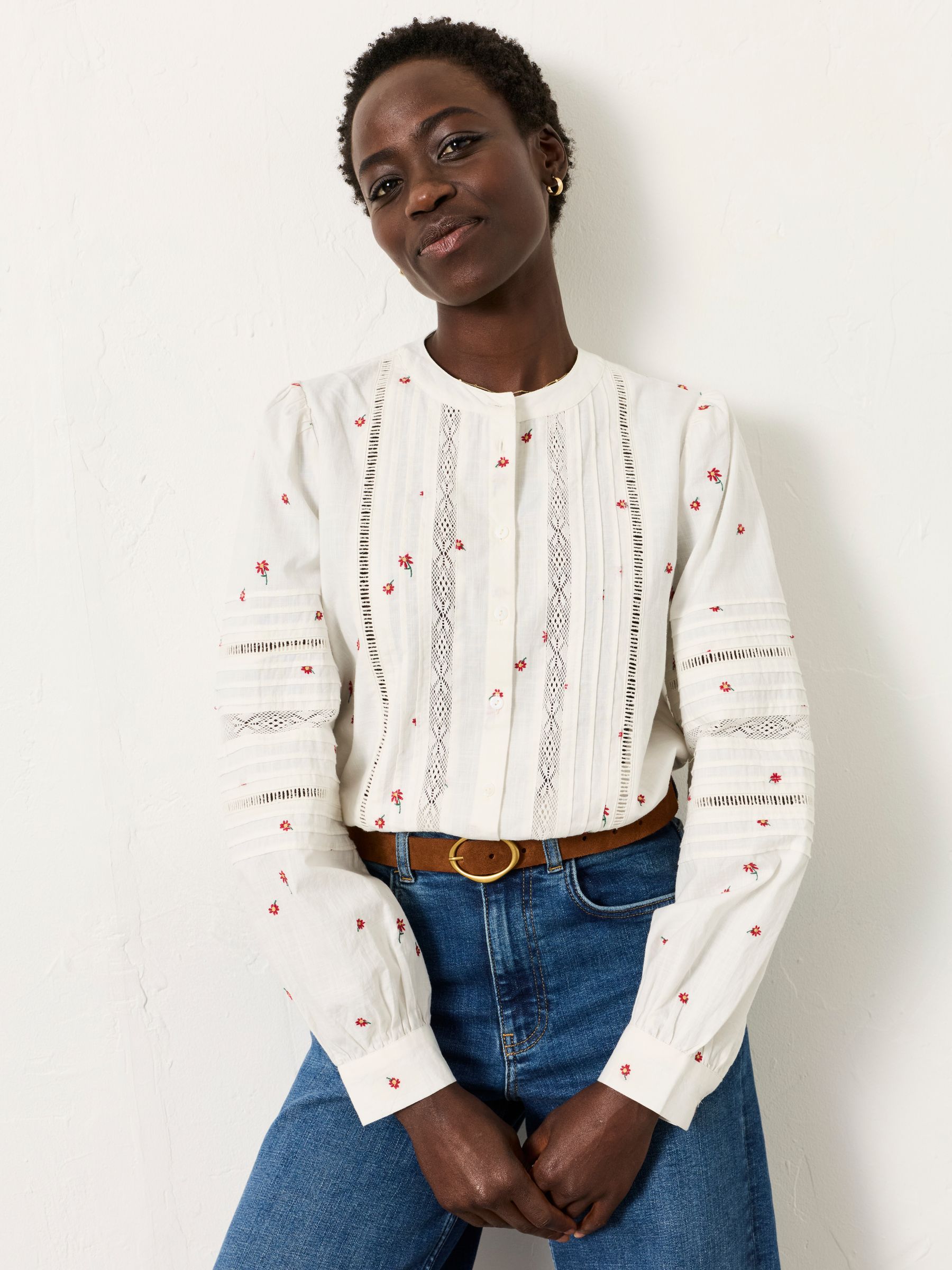 Jane Ivory Regular Embroidered Shirt - Image 4 of 6