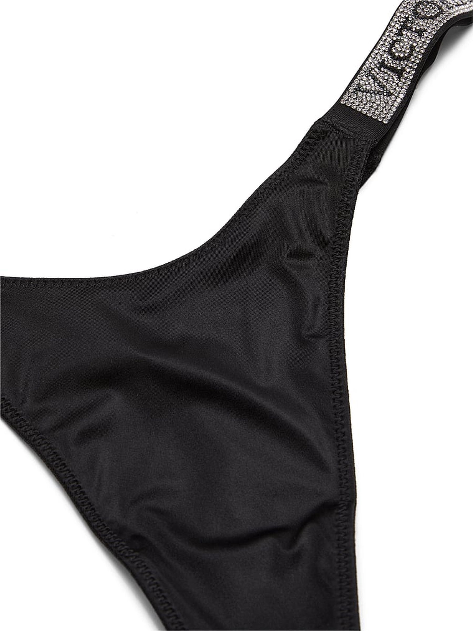 Black Thong Shine Strap Knickers - Image 4 of 4