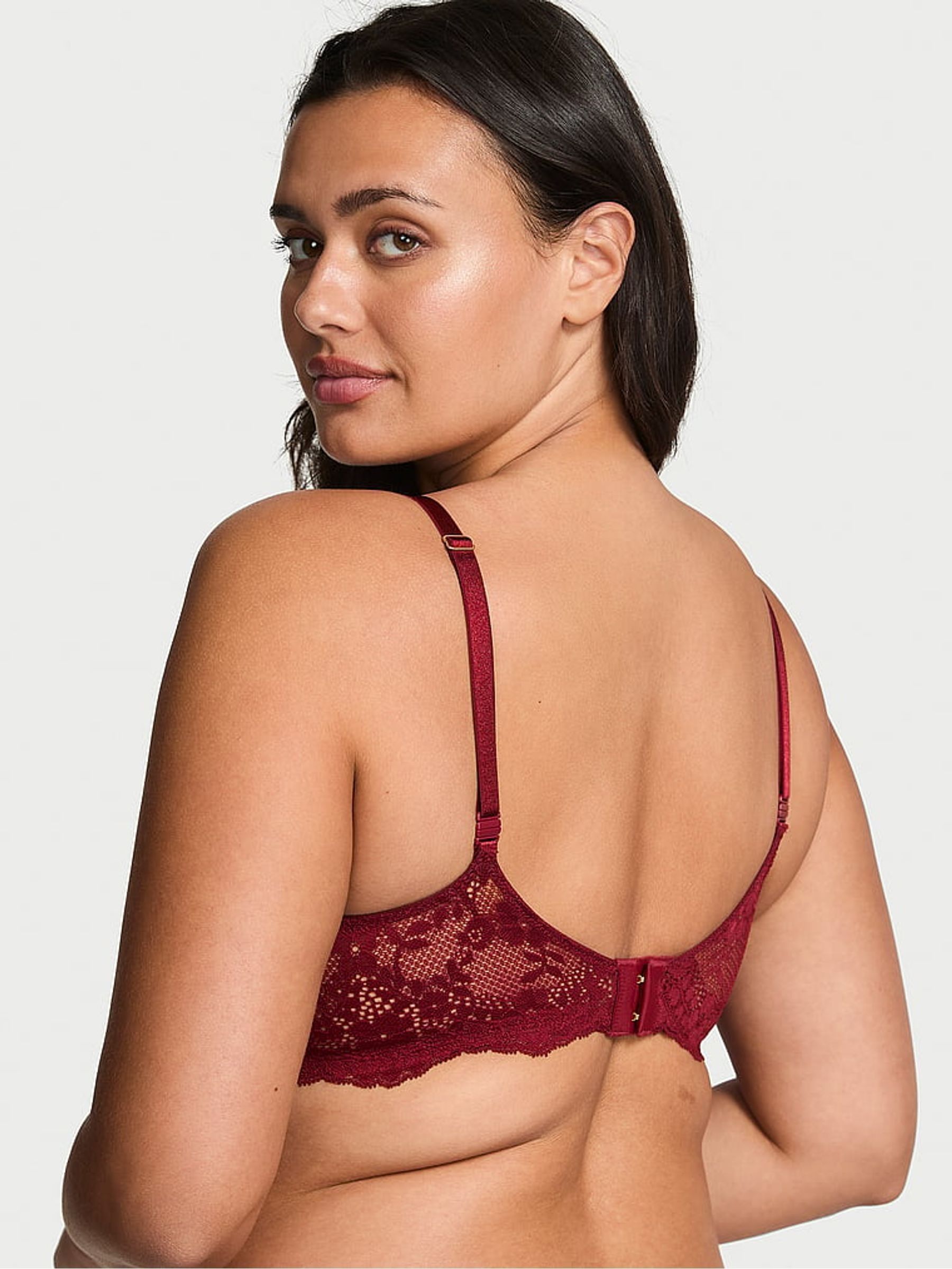 Sangria Red Unlined Balcony Lace Bra - Image 2 of 2