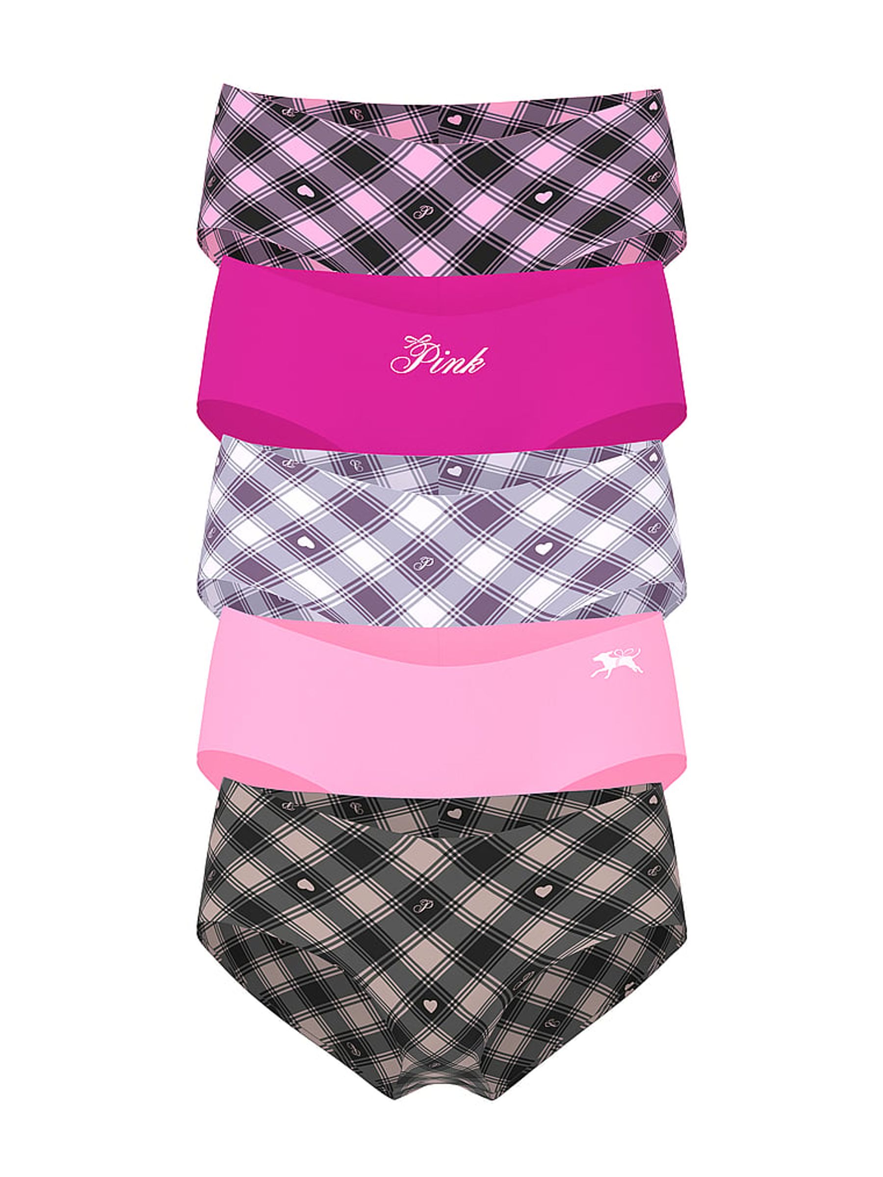 Heritage Pink Tartan Cheeky Knickers 5 Pack - Image 1 of 1