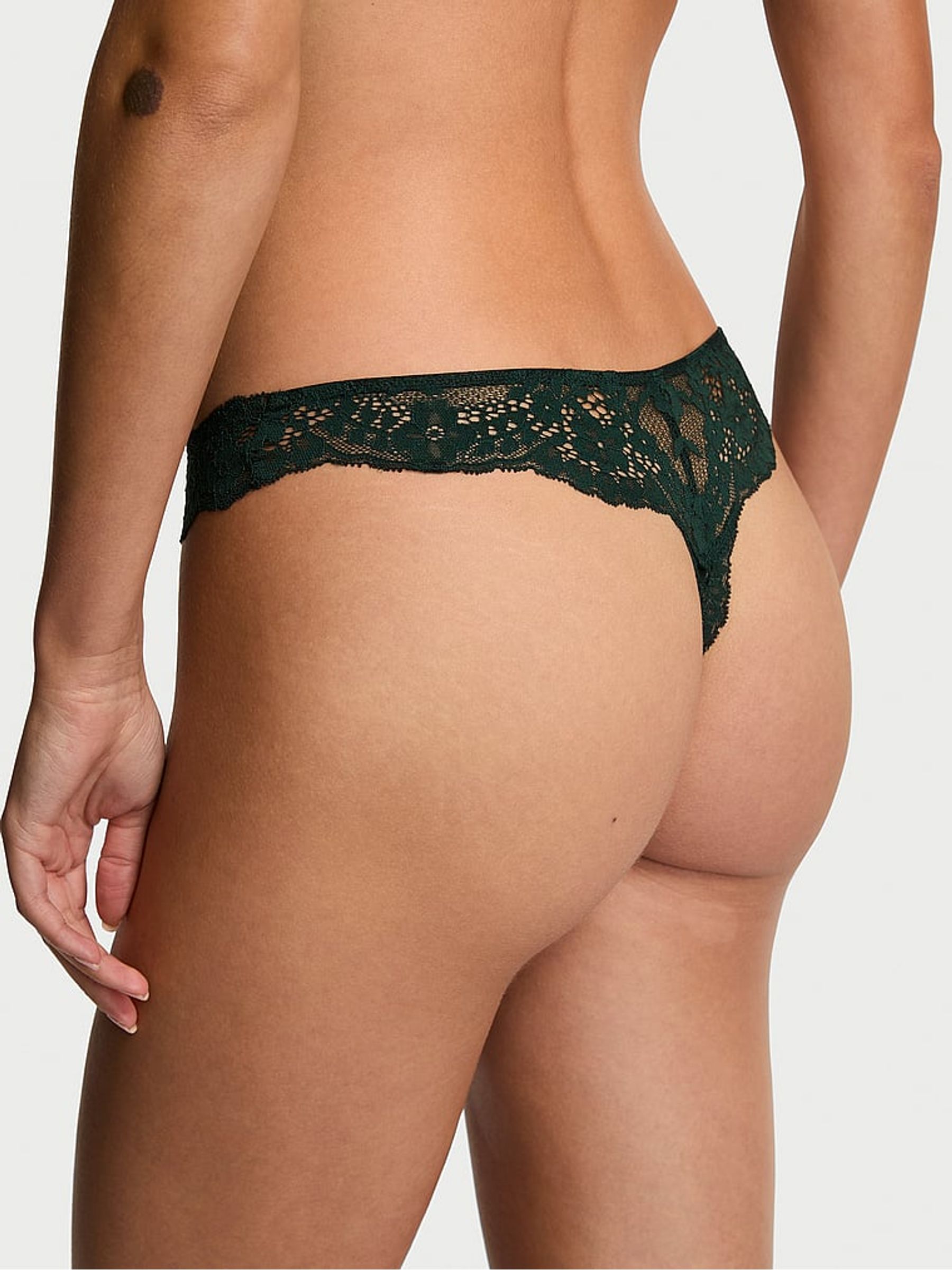 Cilantro Green Thong Lace Knickers - Image 2 of 3