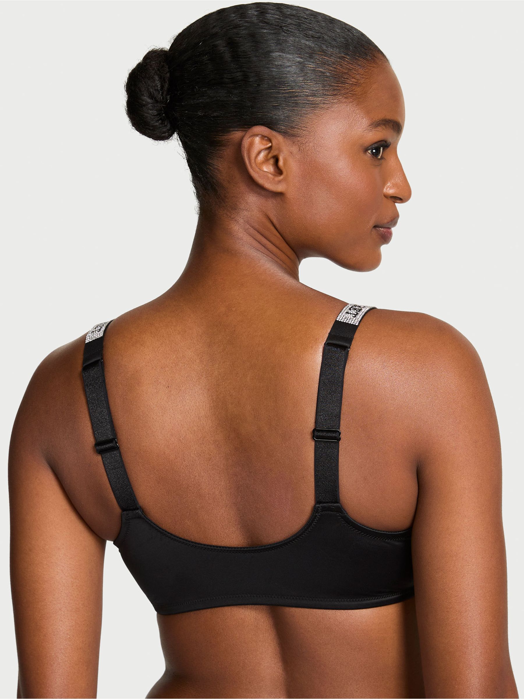 Black Shine Strap Scoop Bralette - Image 2 of 2