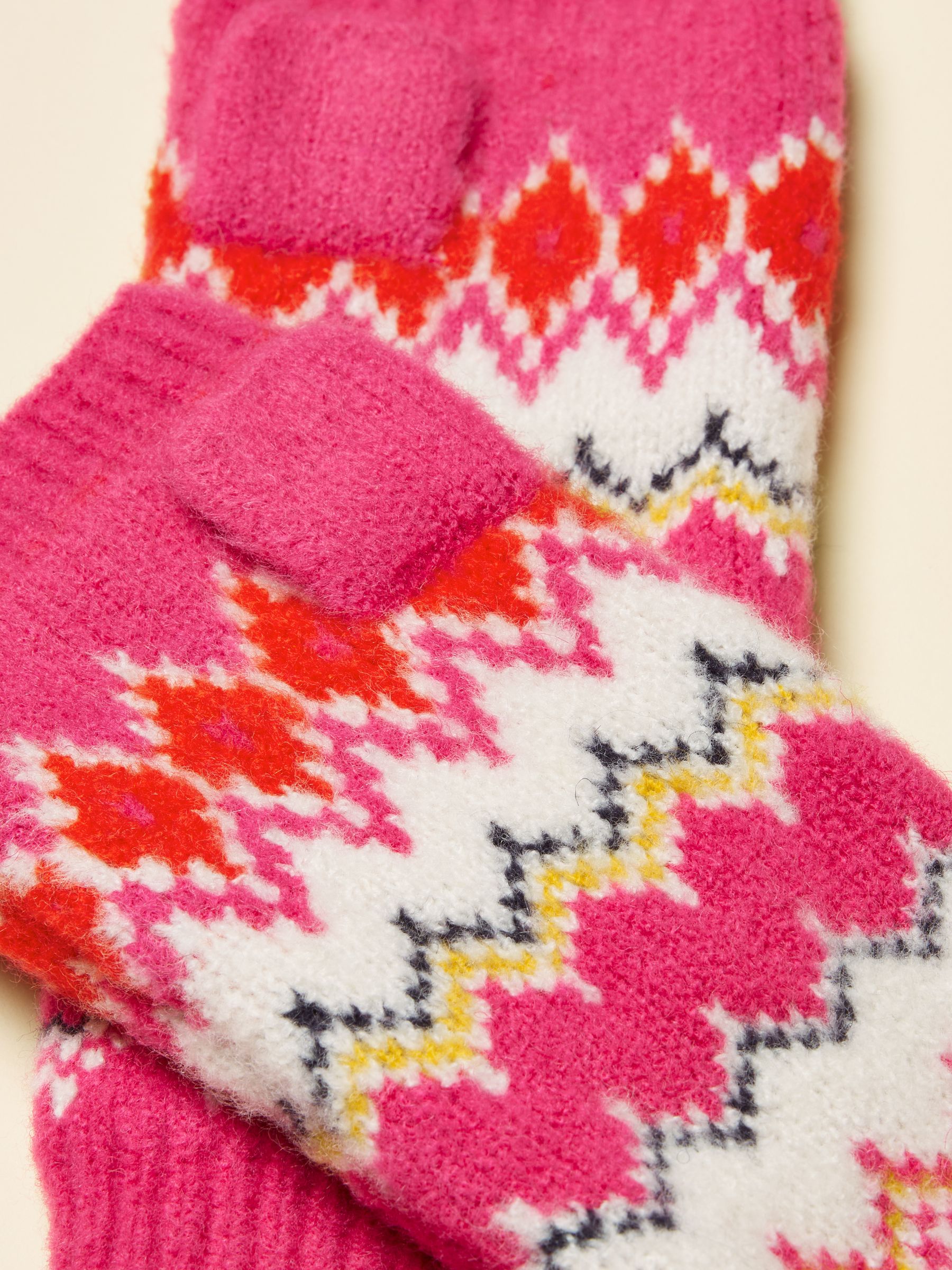 Kara Pink Fingerless Fair Isle Glove - Image 3 of 3 Kara Pink Fingerless Fair Isle Glove - Image 3 of 3