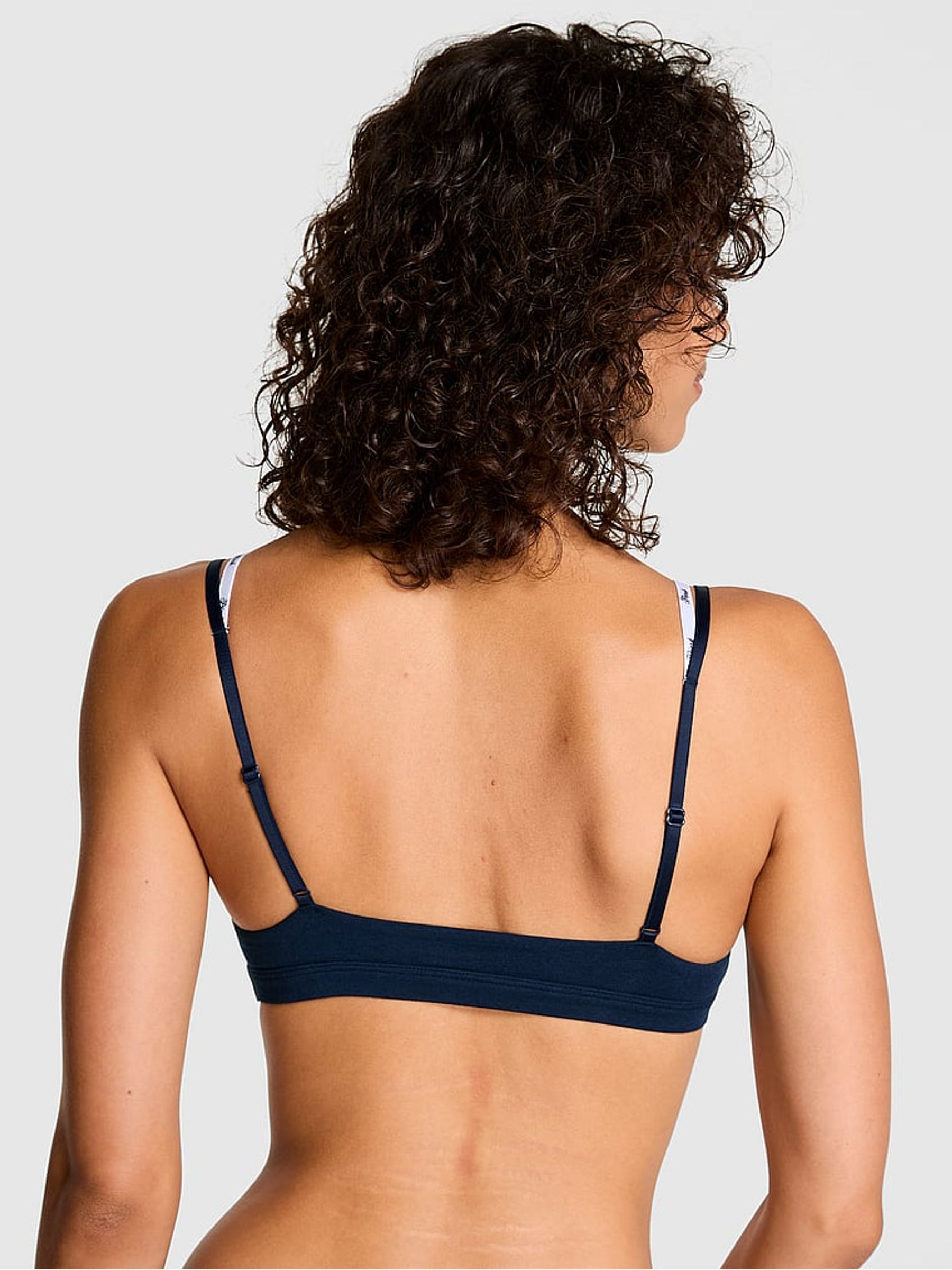 Noir Navy Blue Triangle Cotton Double Layer Bralette - Image 2 of 2