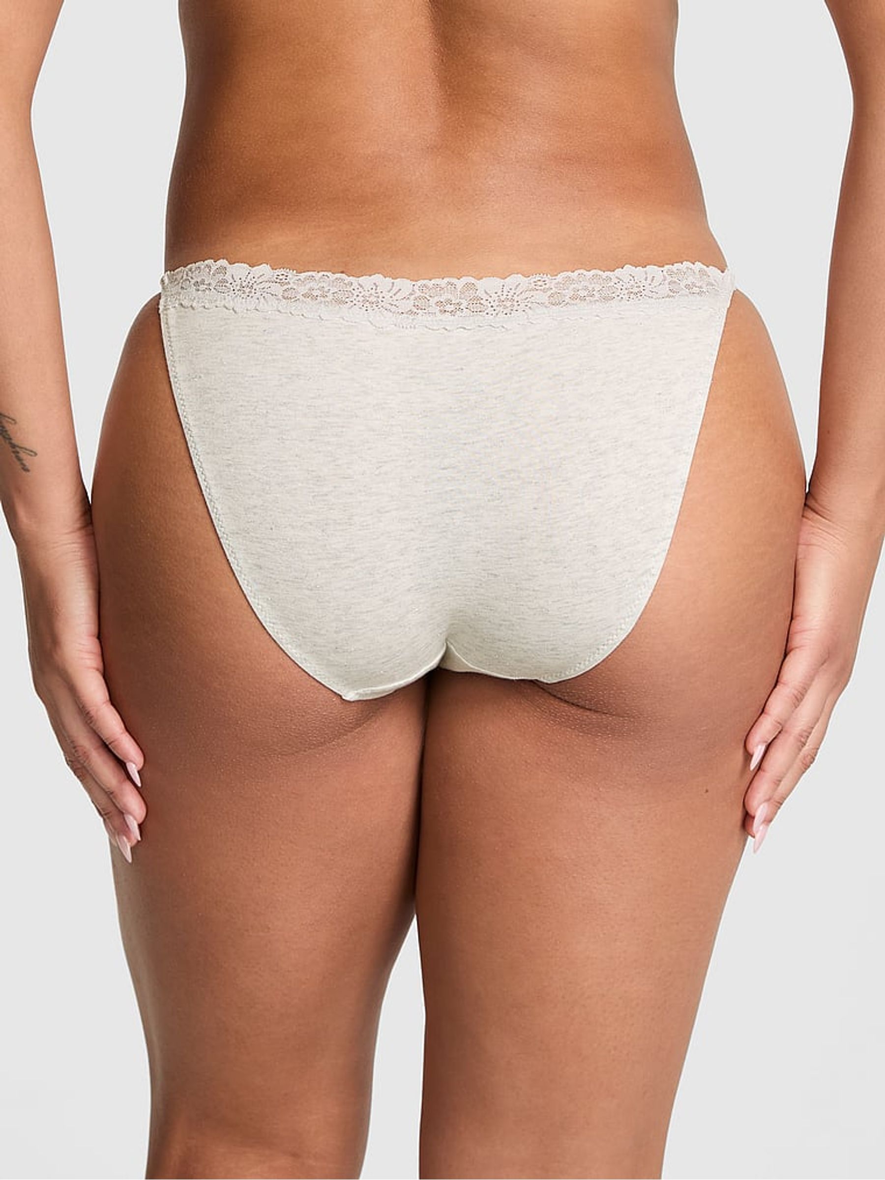 Snow White Bikini Cotton Heather Lace Trim Knickers - Image 2 of 3