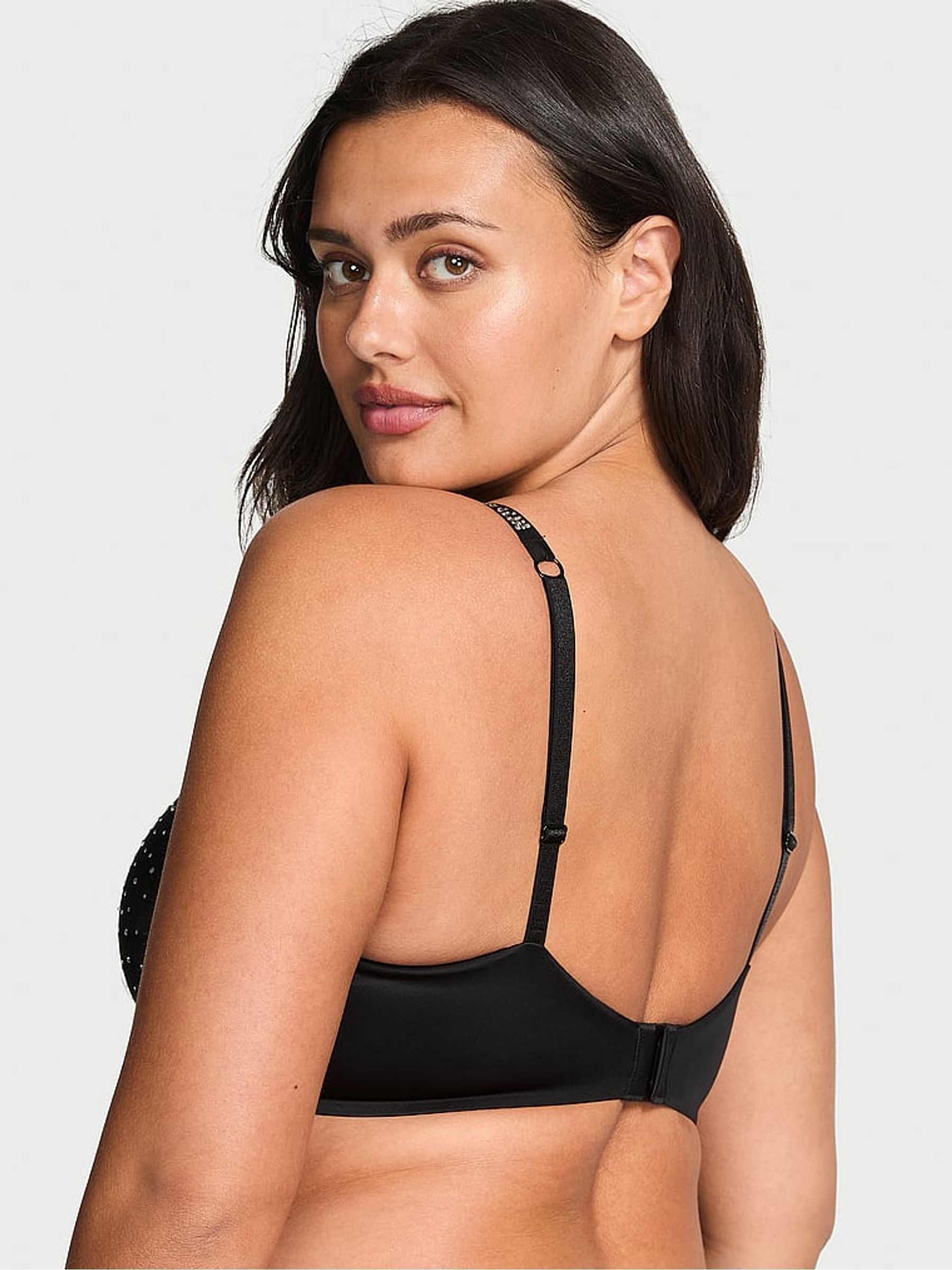 Black Lightly Lined Demi Sparkle Shine Strap Bra - Image 2 of 3
