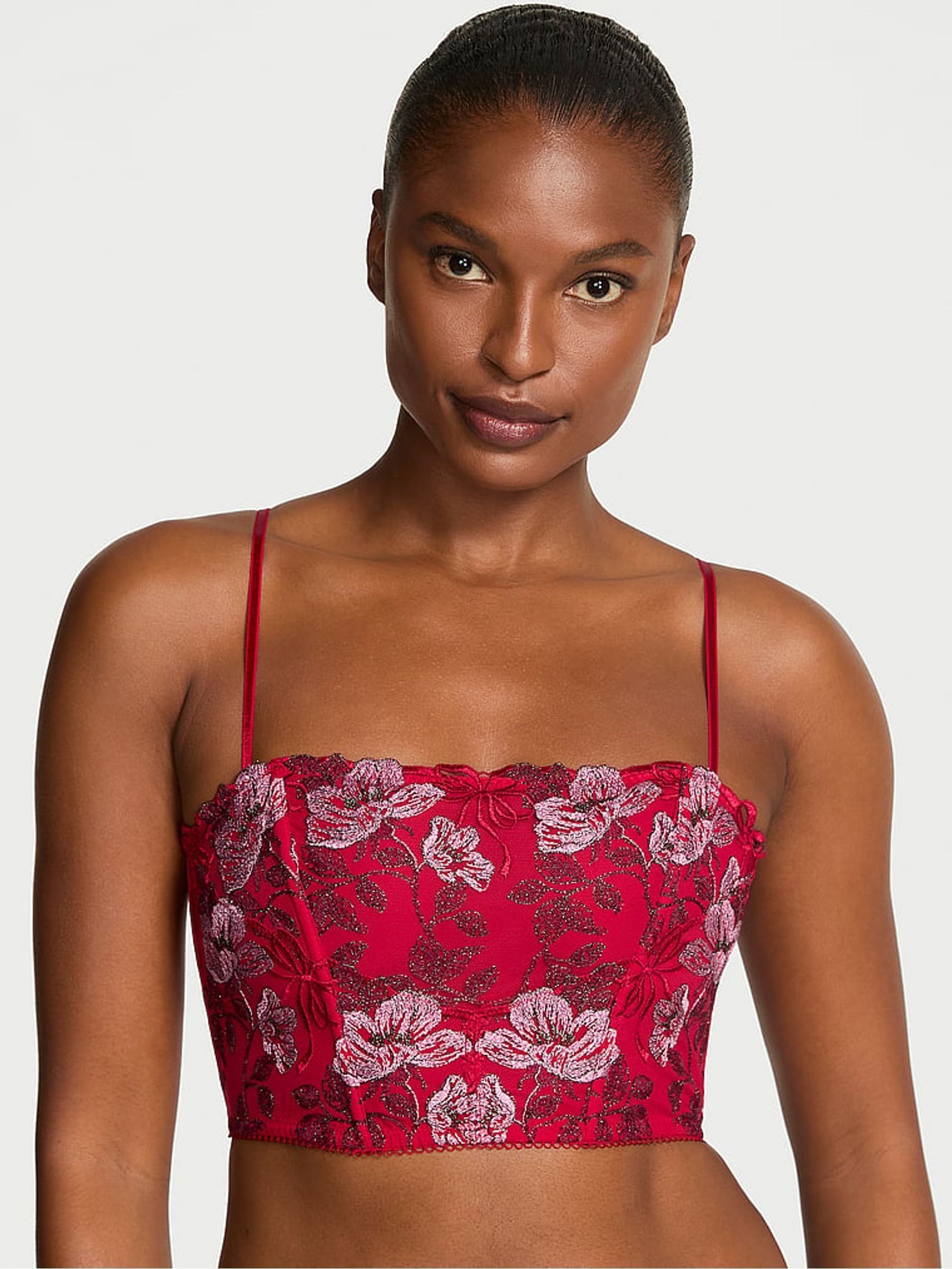 Red Beautiful Bows Embroidery Corset - Image 1 of 4