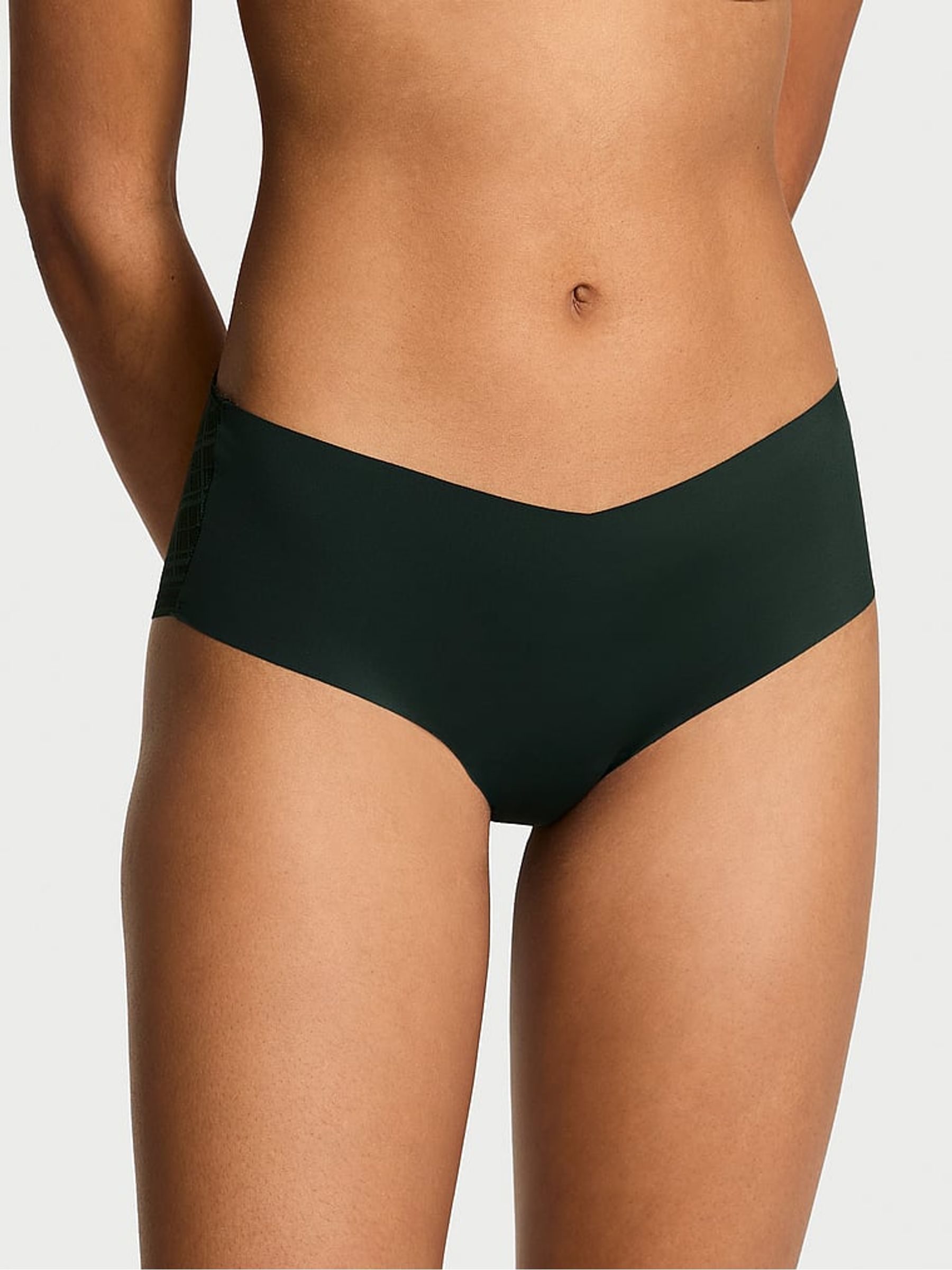 Cilantro Green Cheeky Tartan Mesh Knickers - Image 1 of 2