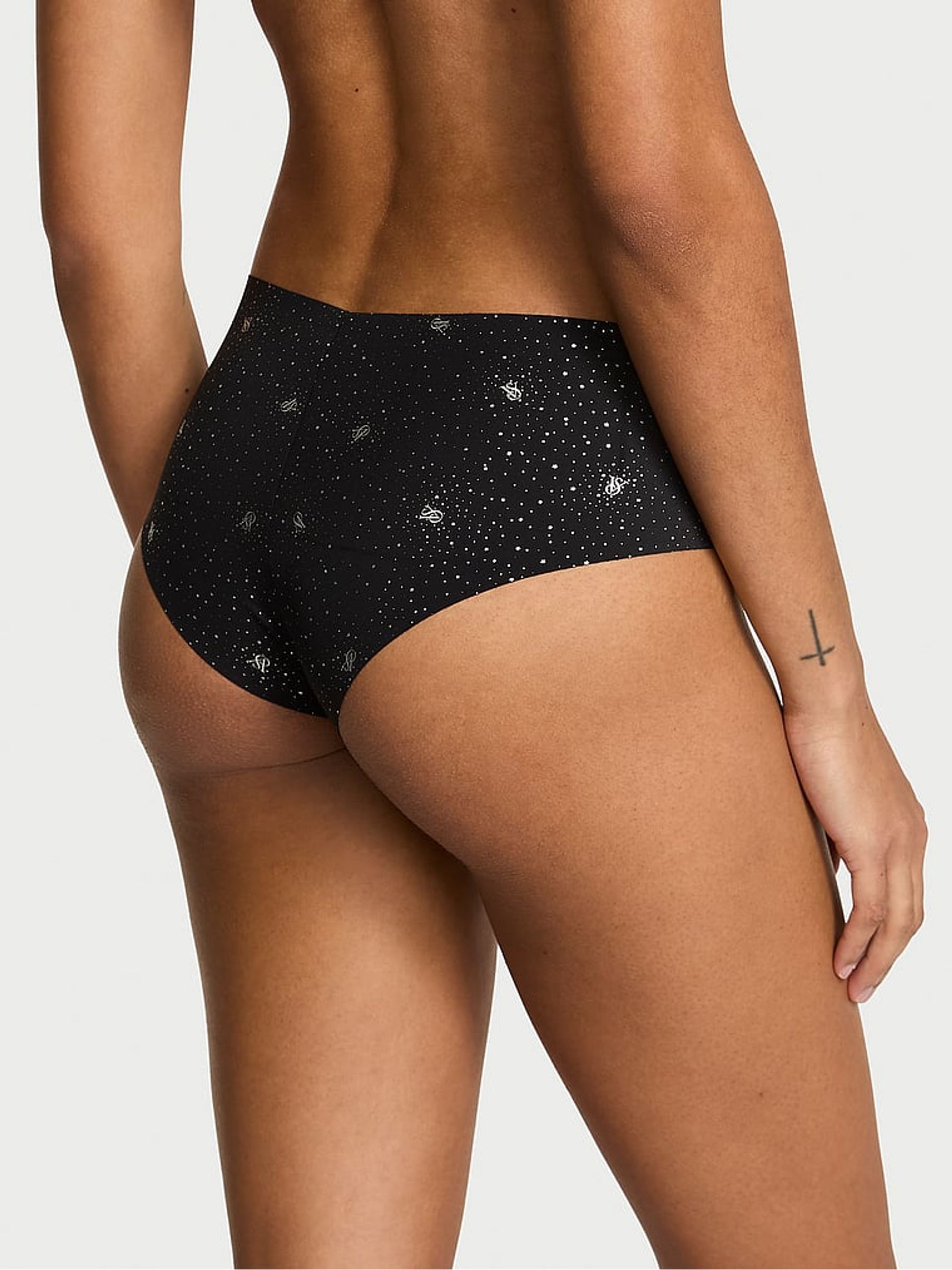 Black Shimmer Logo Cheeky Knickers - Image 2 of 2