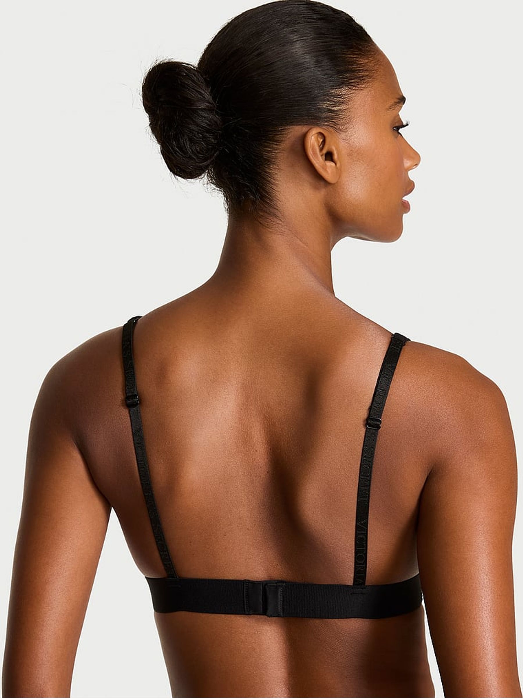 Black Logo Shine Plunge Bralette - Image 2 of 3