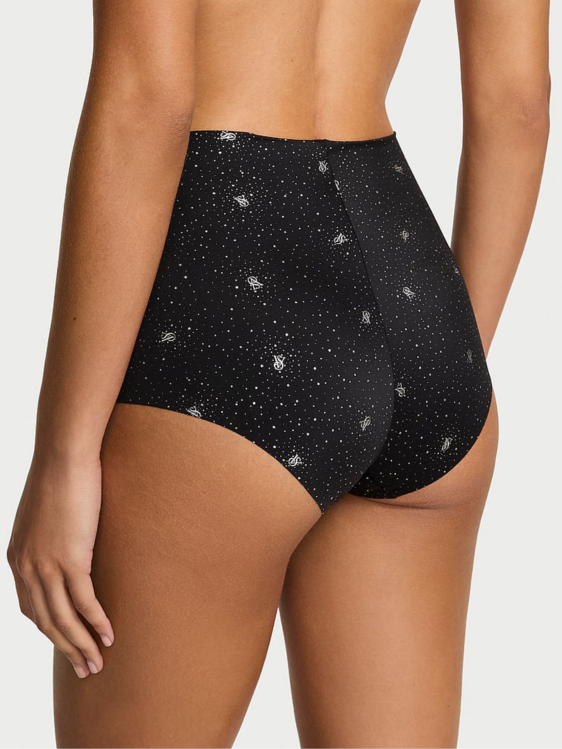 Black Shimmer Logo Brief Knickers - Image 2 of 2 Black Shimmer Logo Brief Knickers - Image 2 of 2