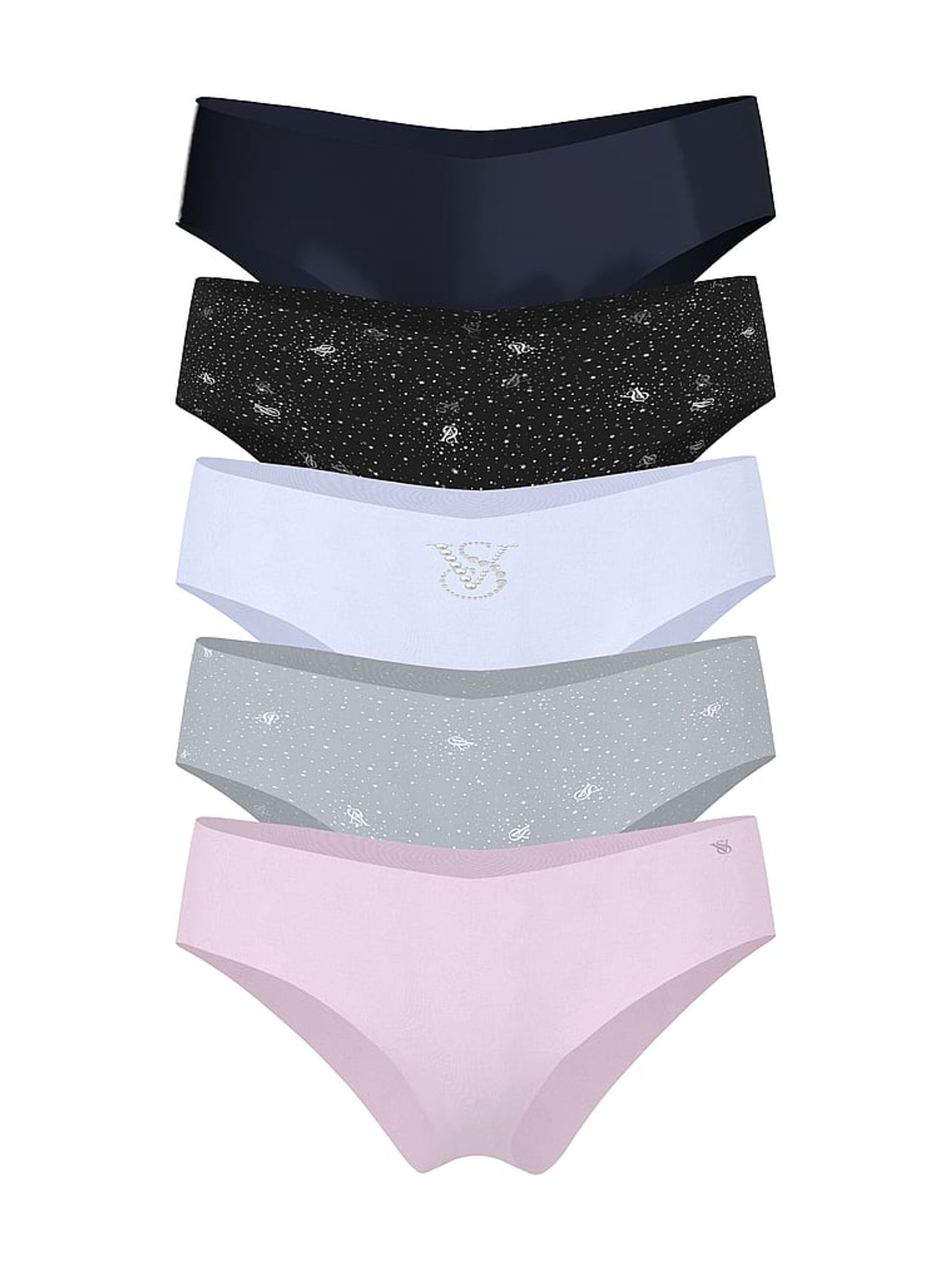 Blue/Black/Grey/Pink Cheeky Knickers 5 Pack - Image 1 of 1