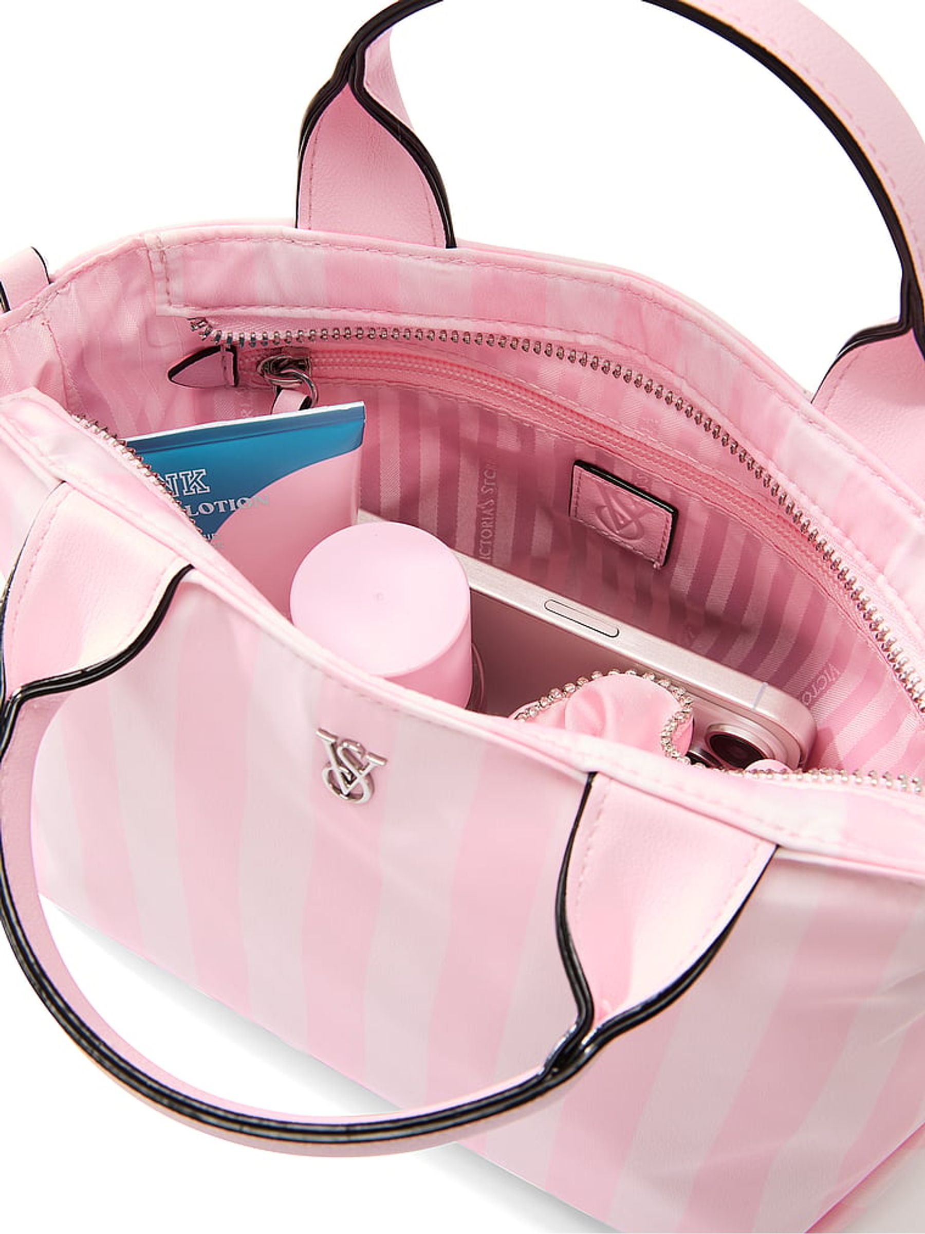 Iconic Stripe Pink Mini Tote Bag - Image 4 of 4 Iconic Stripe Pink Mini Tote Bag - Image 4 of 4
