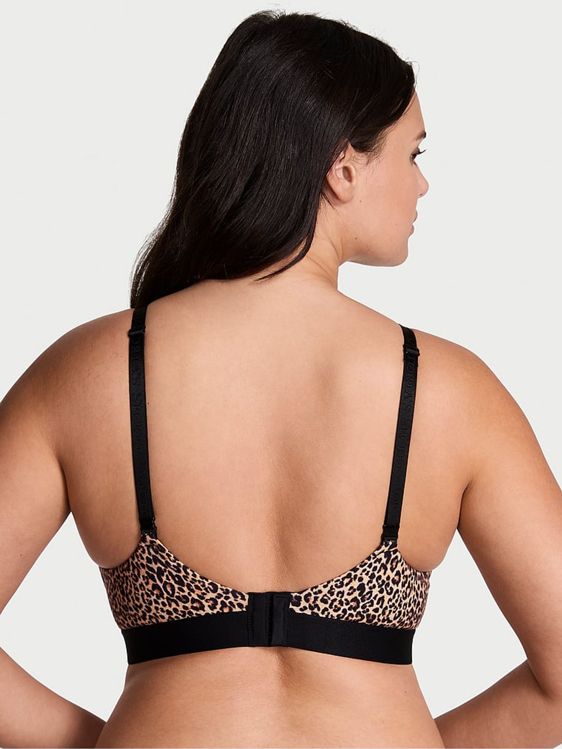 Leopard Black Non Wired Lightly Lined Logo Shine Patch Bra - Image 2 of 2