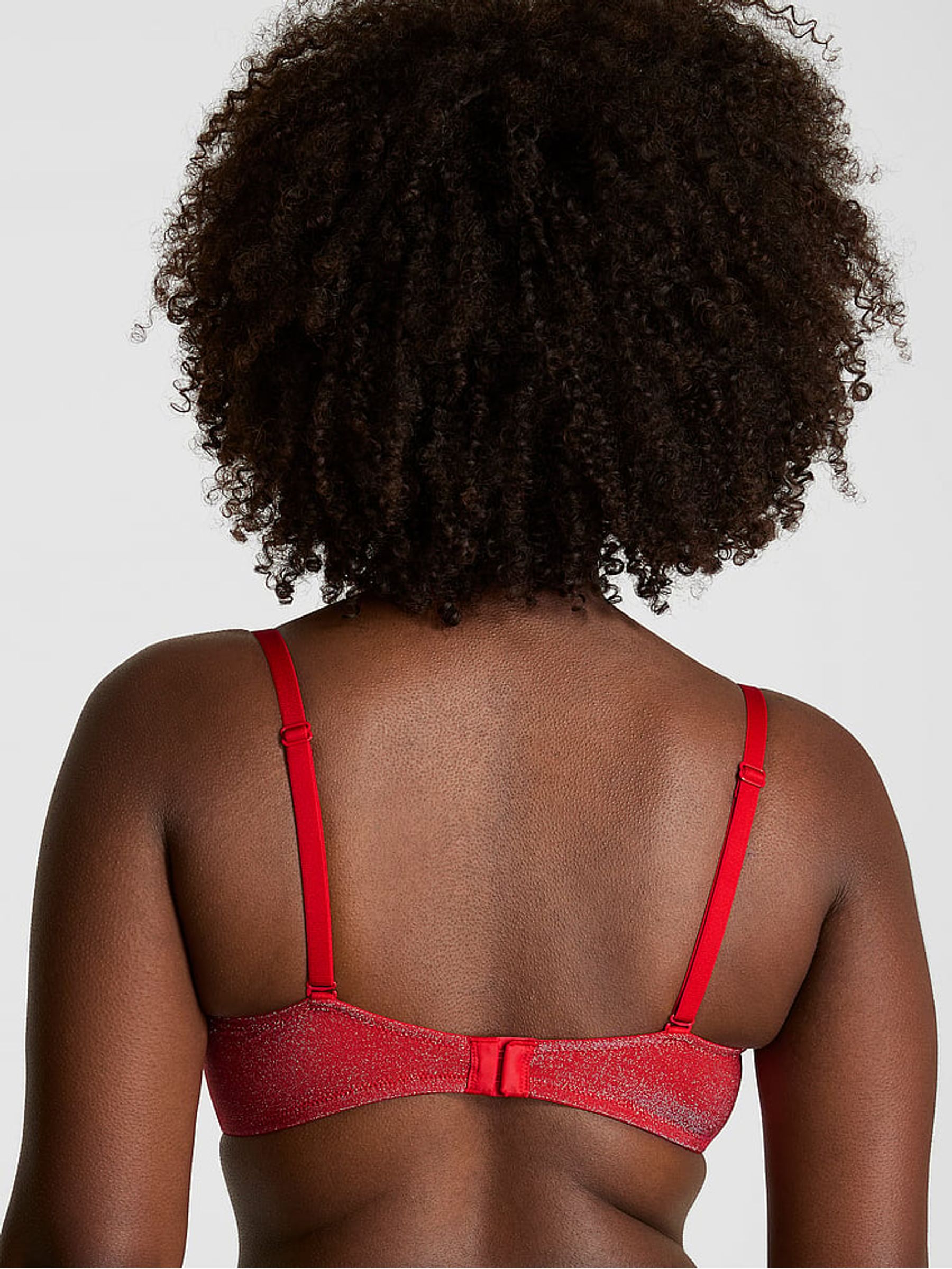 Bright Vermillion Red Shine Bra - Image 2 of 3