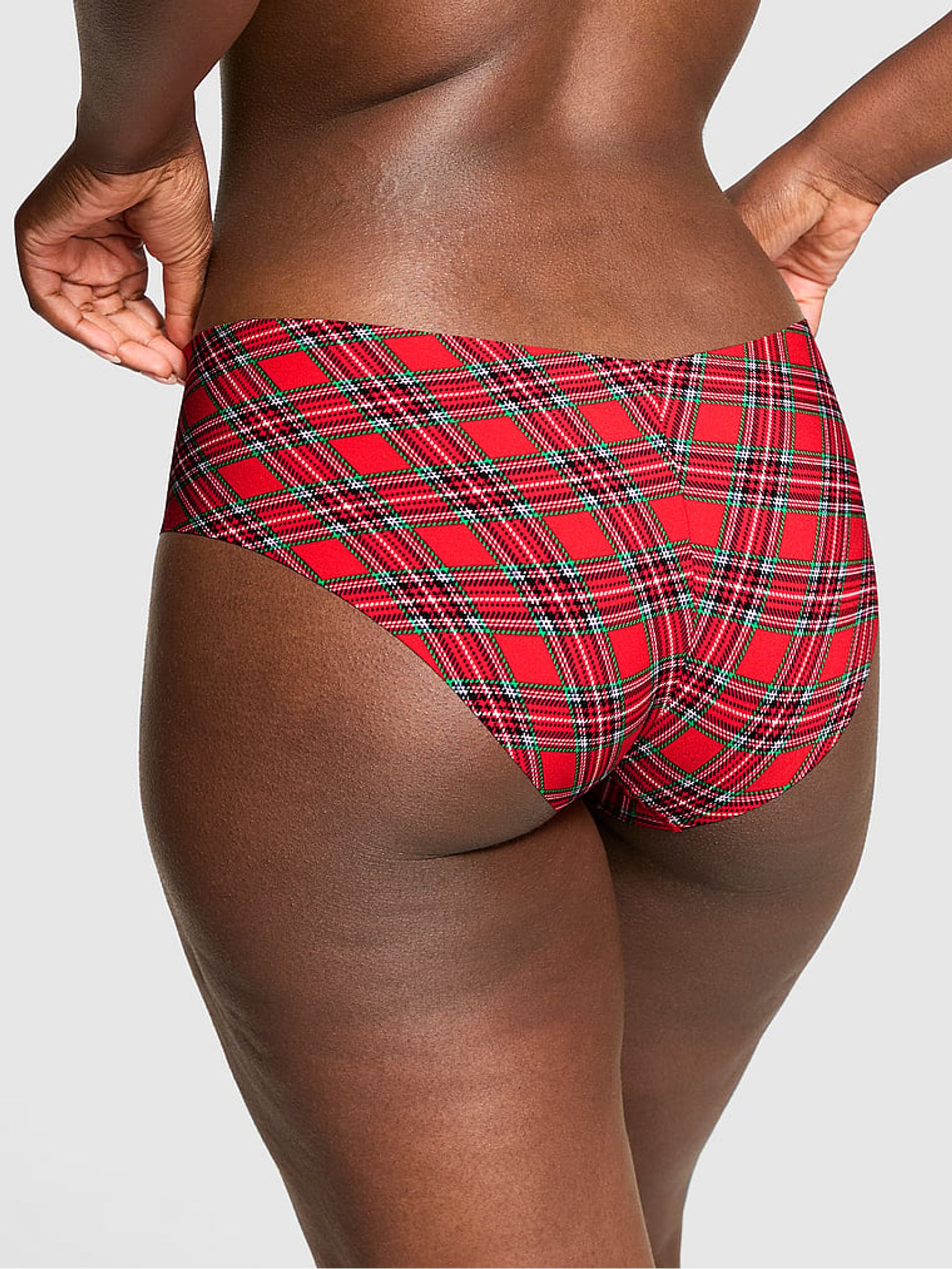 Red Tartan Hipster No Show Knickers - Image 2 of 3