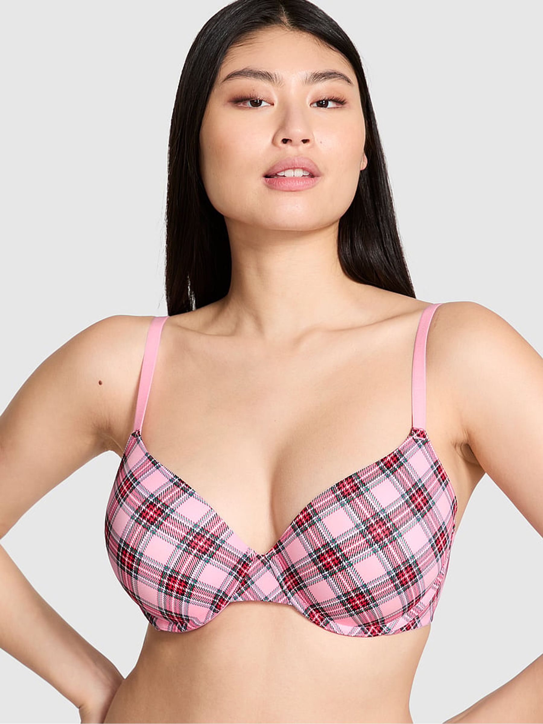Pink Tartan T Shirt Bra - Image 1 of 2 Pink Tartan T Shirt Bra - Image 1 of 2