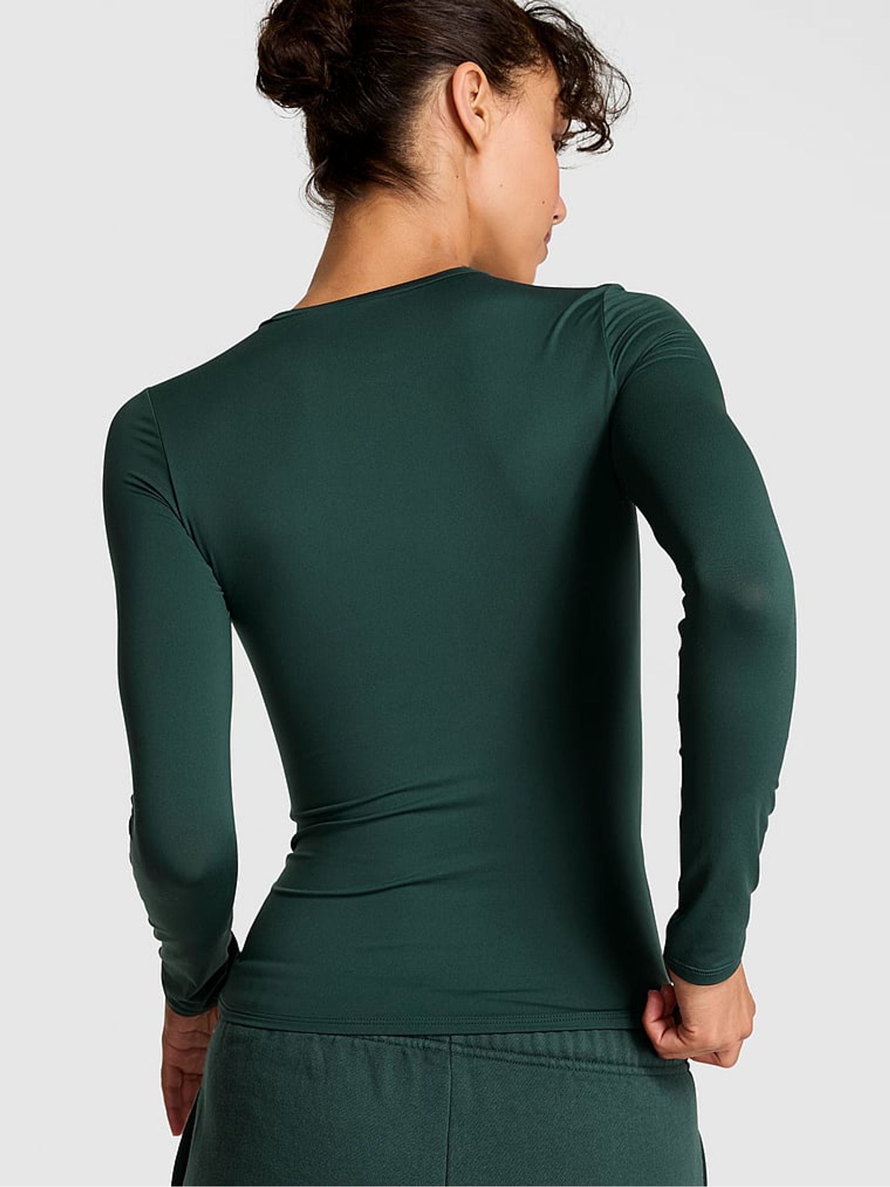 Deep Forest Green Long Sleeve Stretch T-Shirt - Image 2 of 3 Deep Forest Green Long Sleeve Stretch T-Shirt - Image 2 of 3