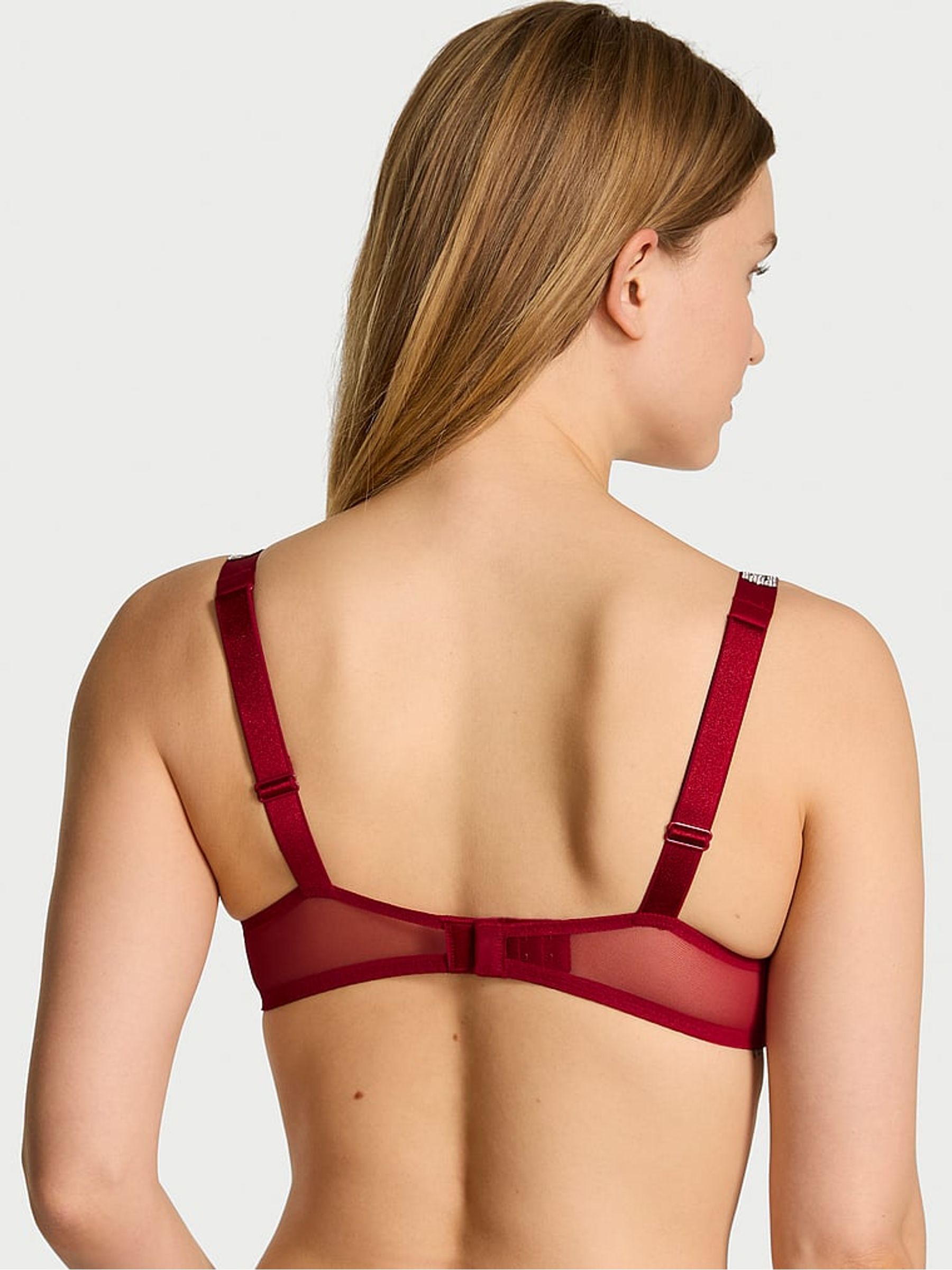 Red Lacquer Push Up Shine Strap Lace Bra - Image 2 of 2 Red Lacquer Push Up Shine Strap Lace Bra - Image 2 of 2
