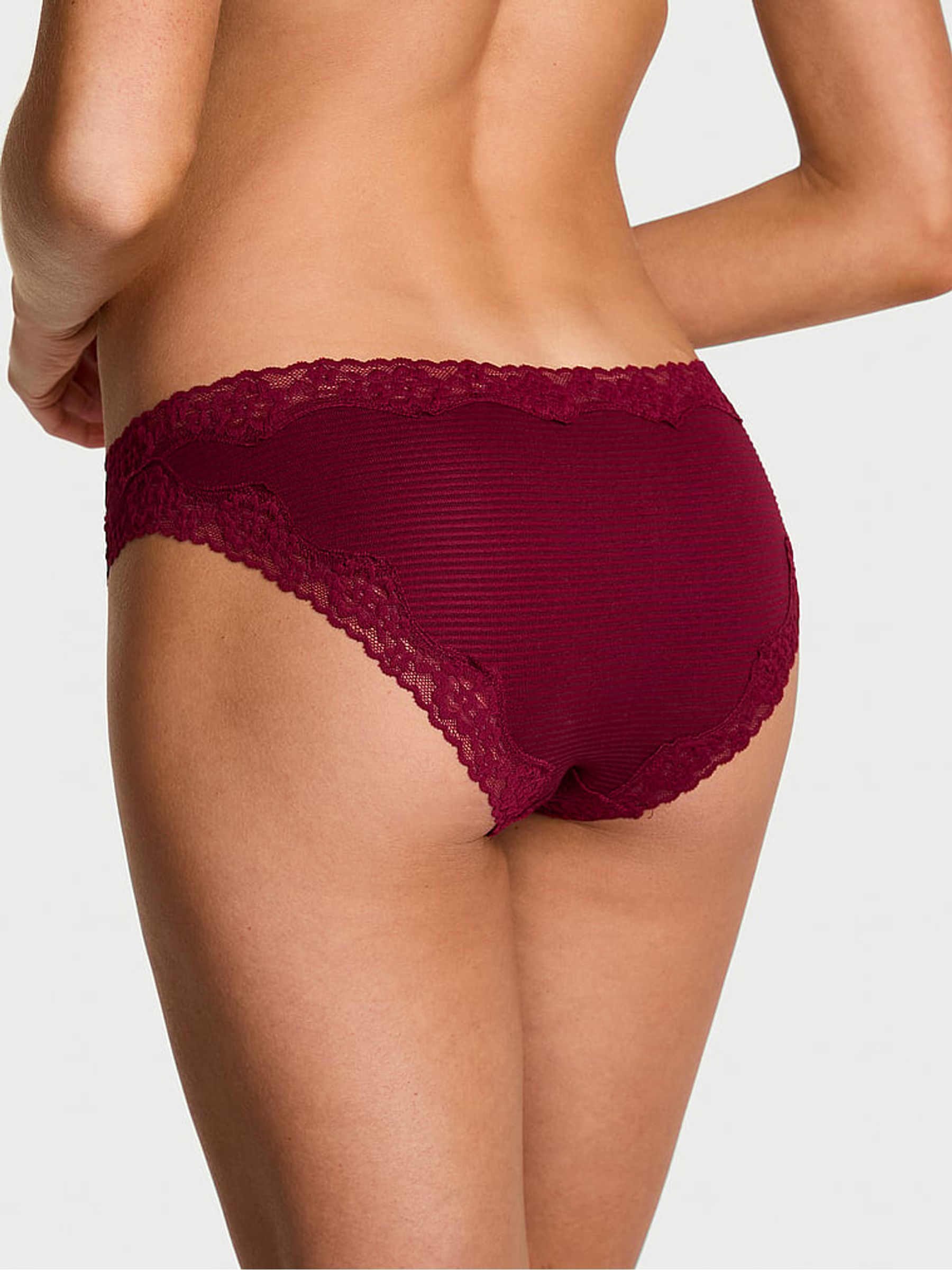 Sangria Red Bikini Lace Waist Knickers - Image 2 of 2