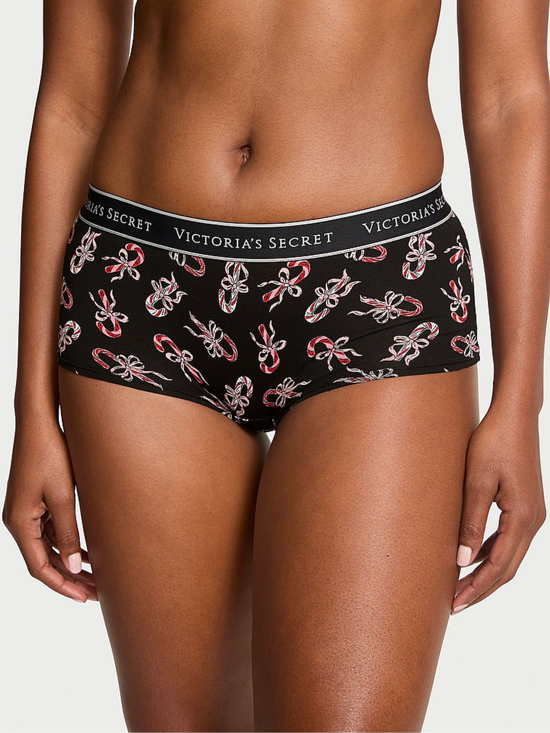 Black Candy Cane Short Logo Knickers - Image 1 of 2