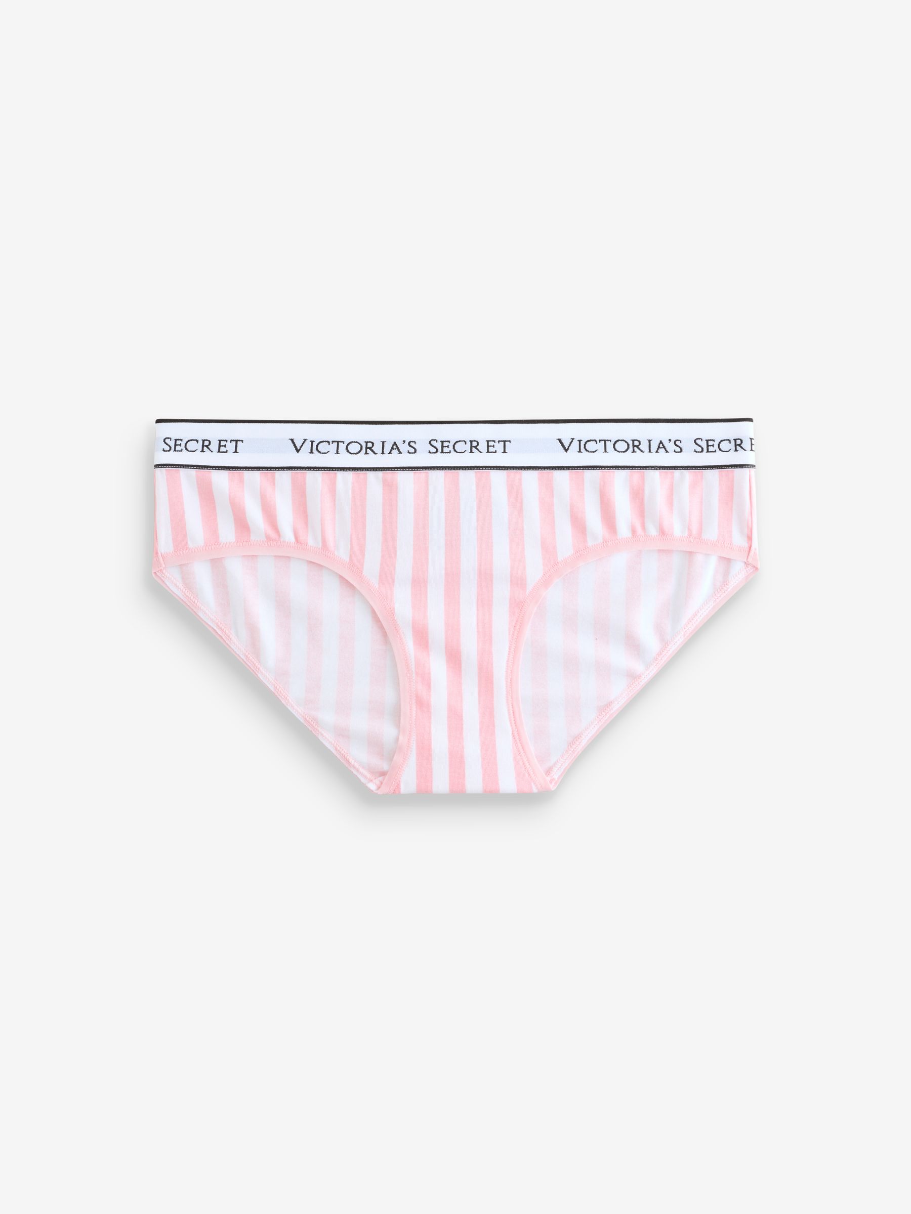 Pretty Blossom Pink Stripe/White Hipster Logo Knickers - Image 1 of 3