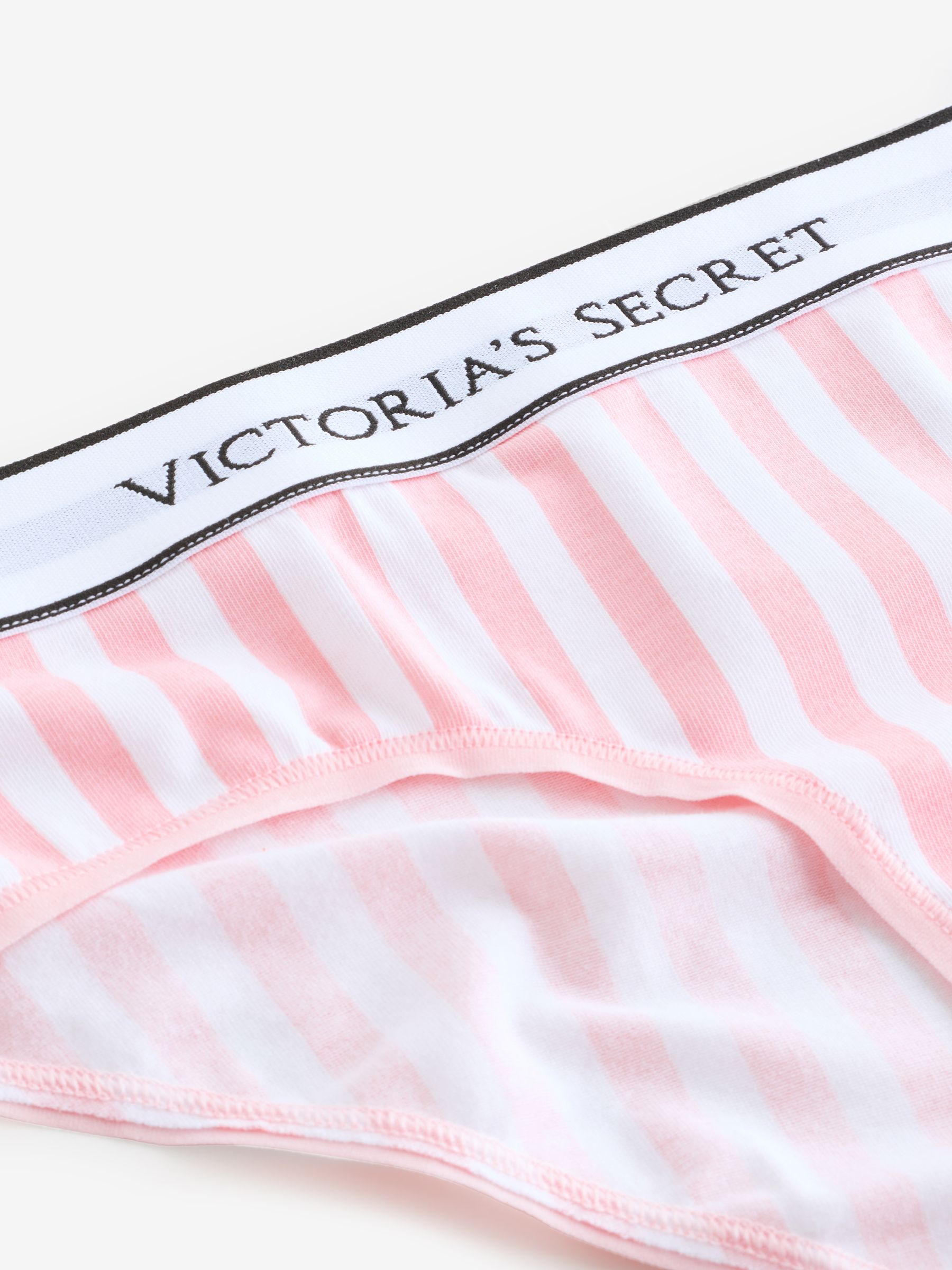 Pretty Blossom Pink Stripe/White Hipster Logo Knickers - Image 2 of 3