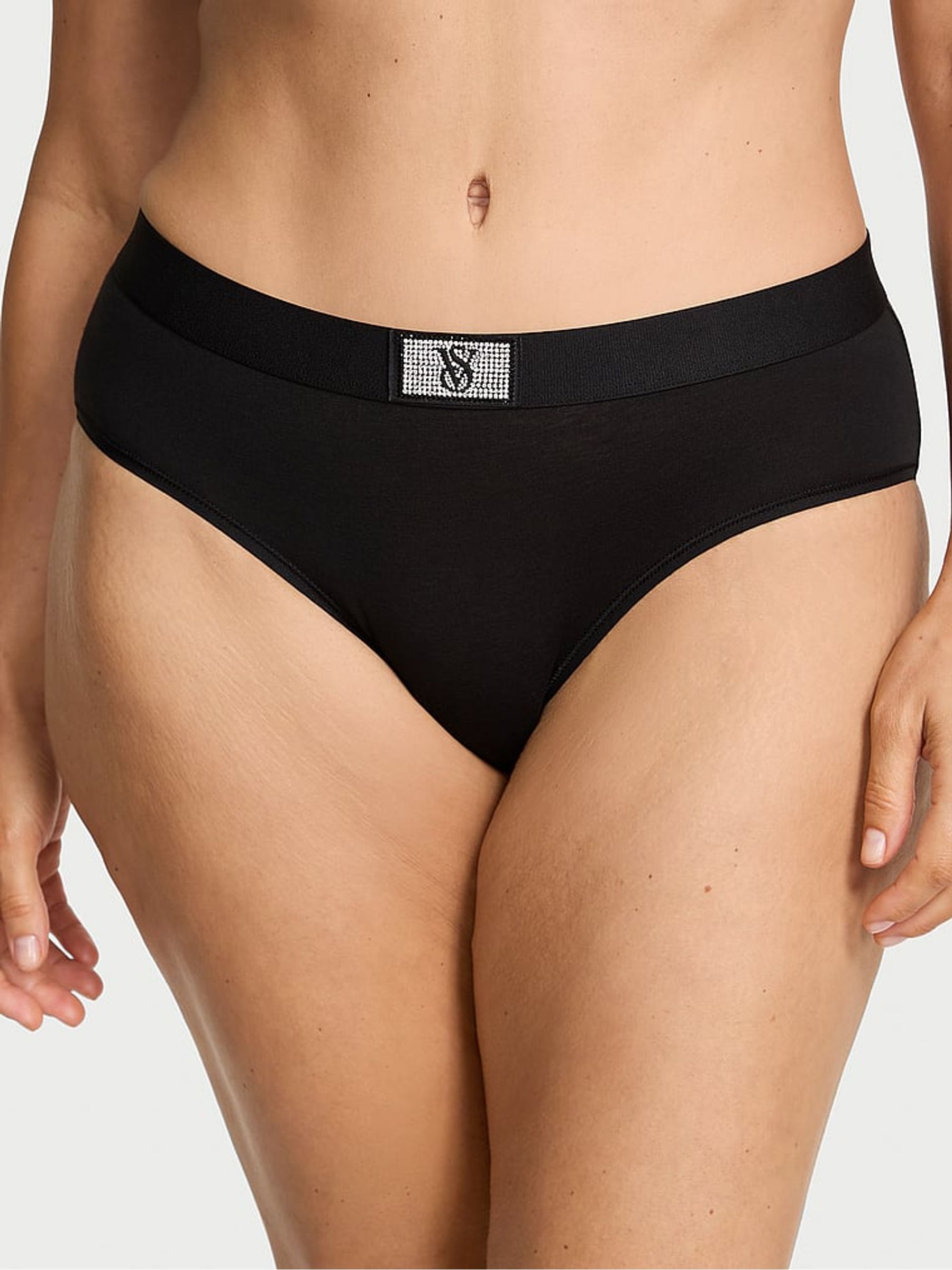 Black Hipster Logo Shine Patch Knickers - Image 1 of 2