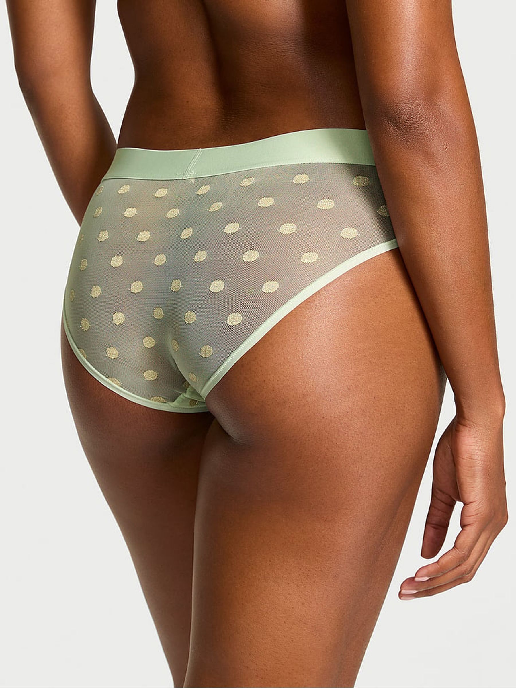 Mint Crush Green Hipster Sheer Logo Knickers - Image 2 of 2 Mint Crush Green Hipster Sheer Logo Knickers - Image 2 of 2