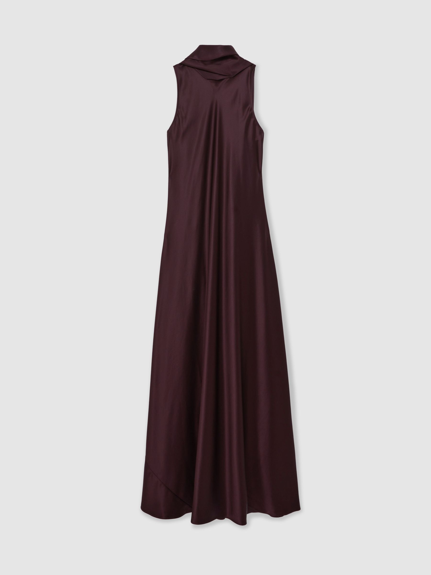 Petite Satin Cape Maxi Dress in Burgundy - Image 2 of 8