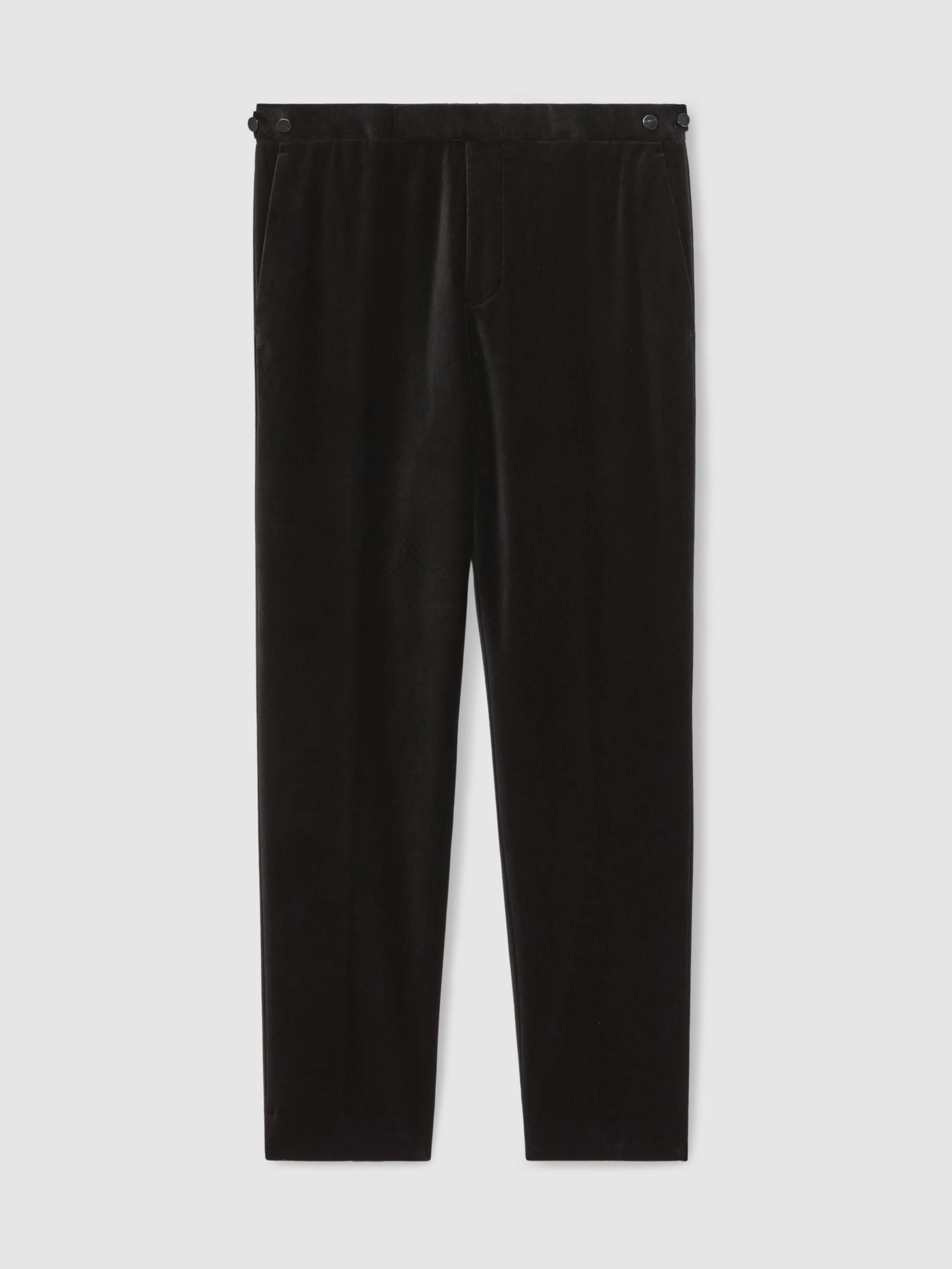 Velvet Tailored-Fit Suit Trousers in Black - Image 2 of 7