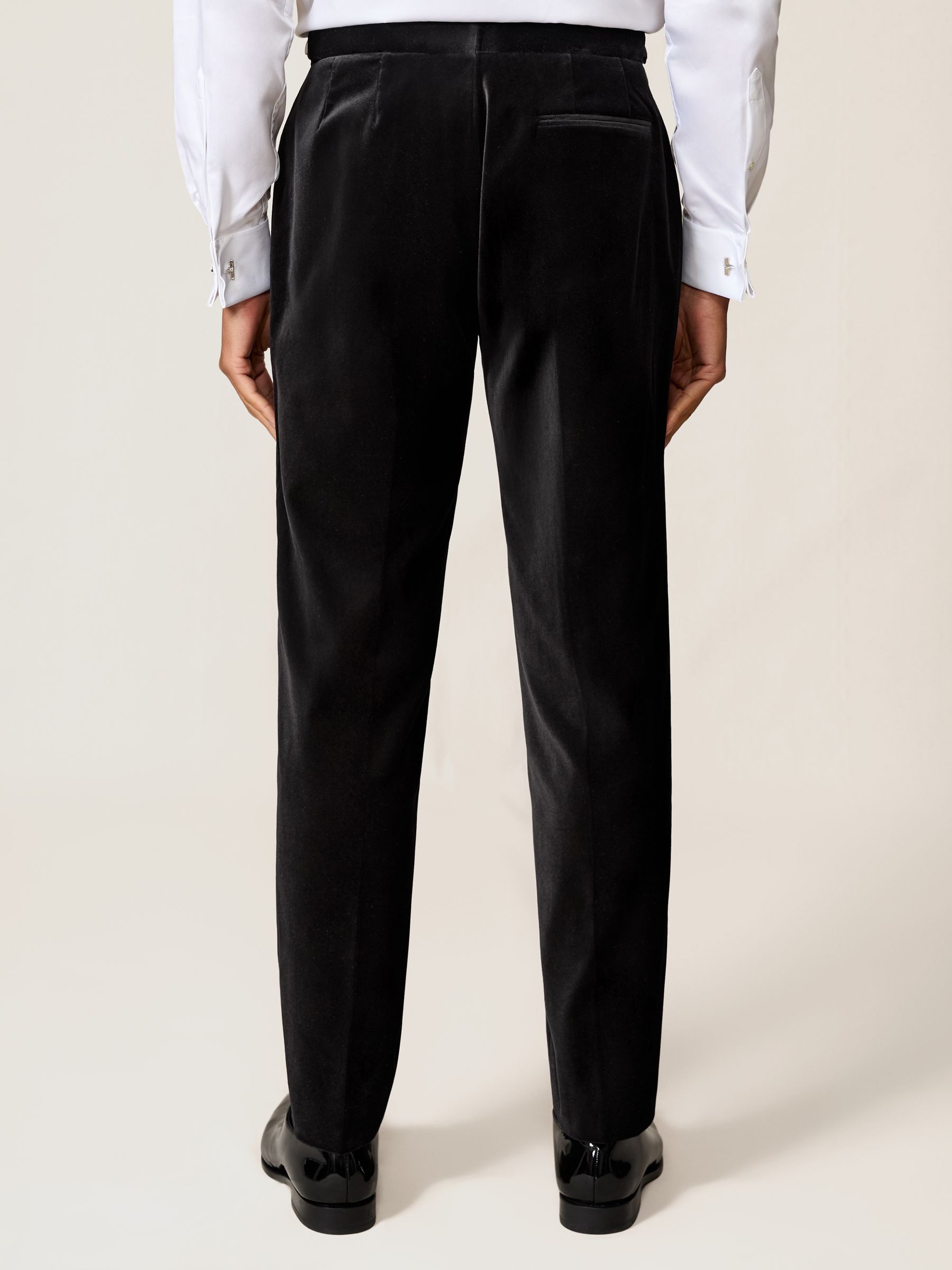 Velvet Tailored-Fit Suit Trousers in Black - Image 5 of 7