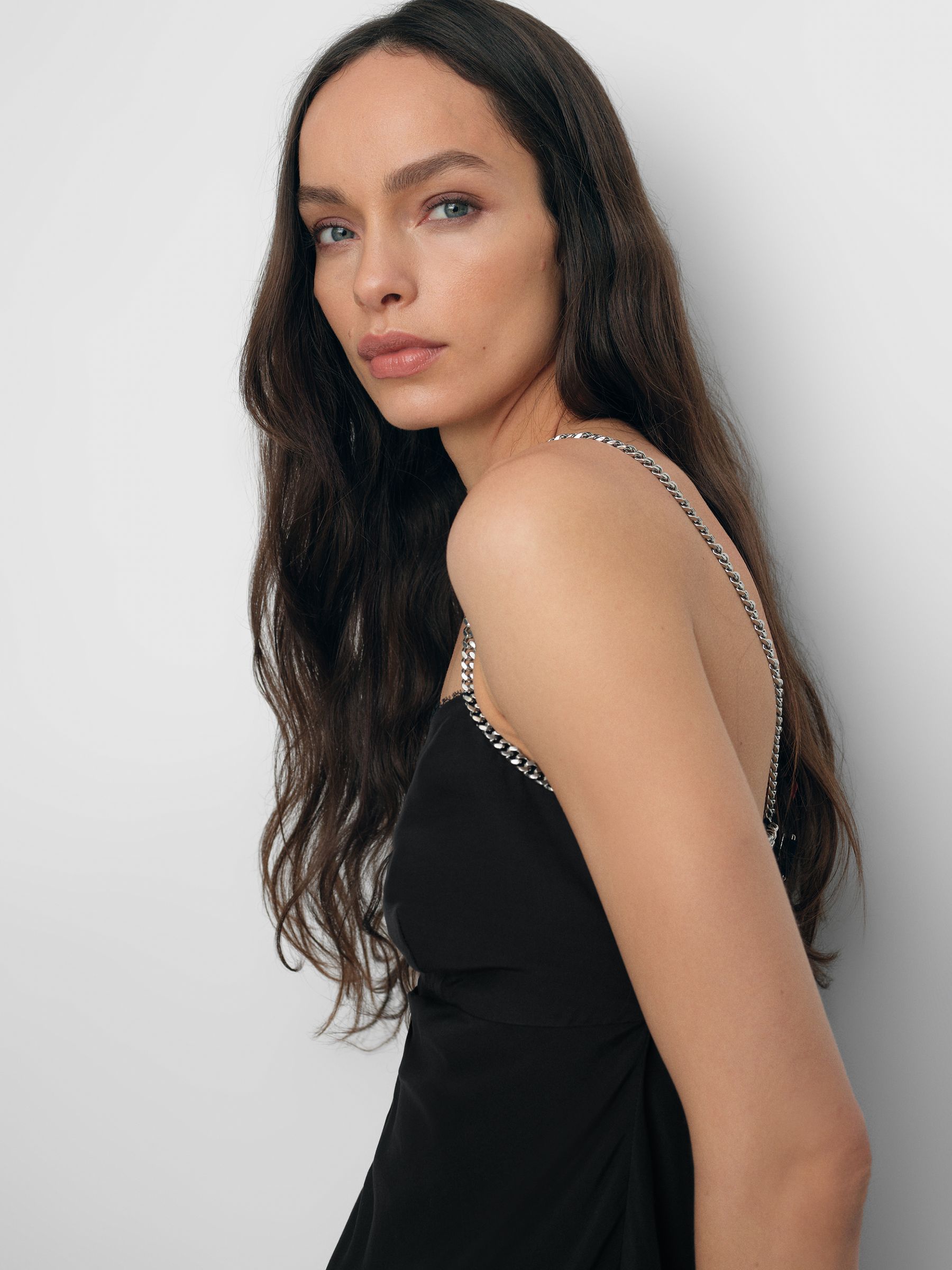 Chain-Strap Cami Top in Black - image 3