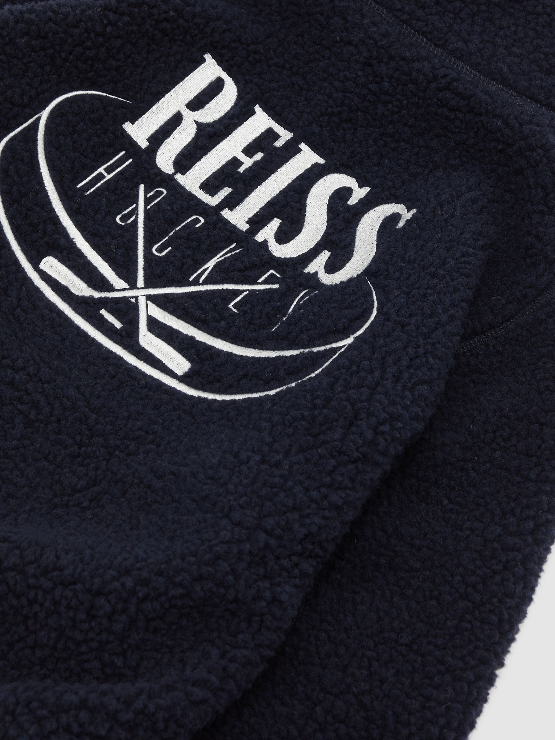 9-13 yrs Fleece Zip-Through Hockey Jacket in Navy Blue - Image 6 of 6