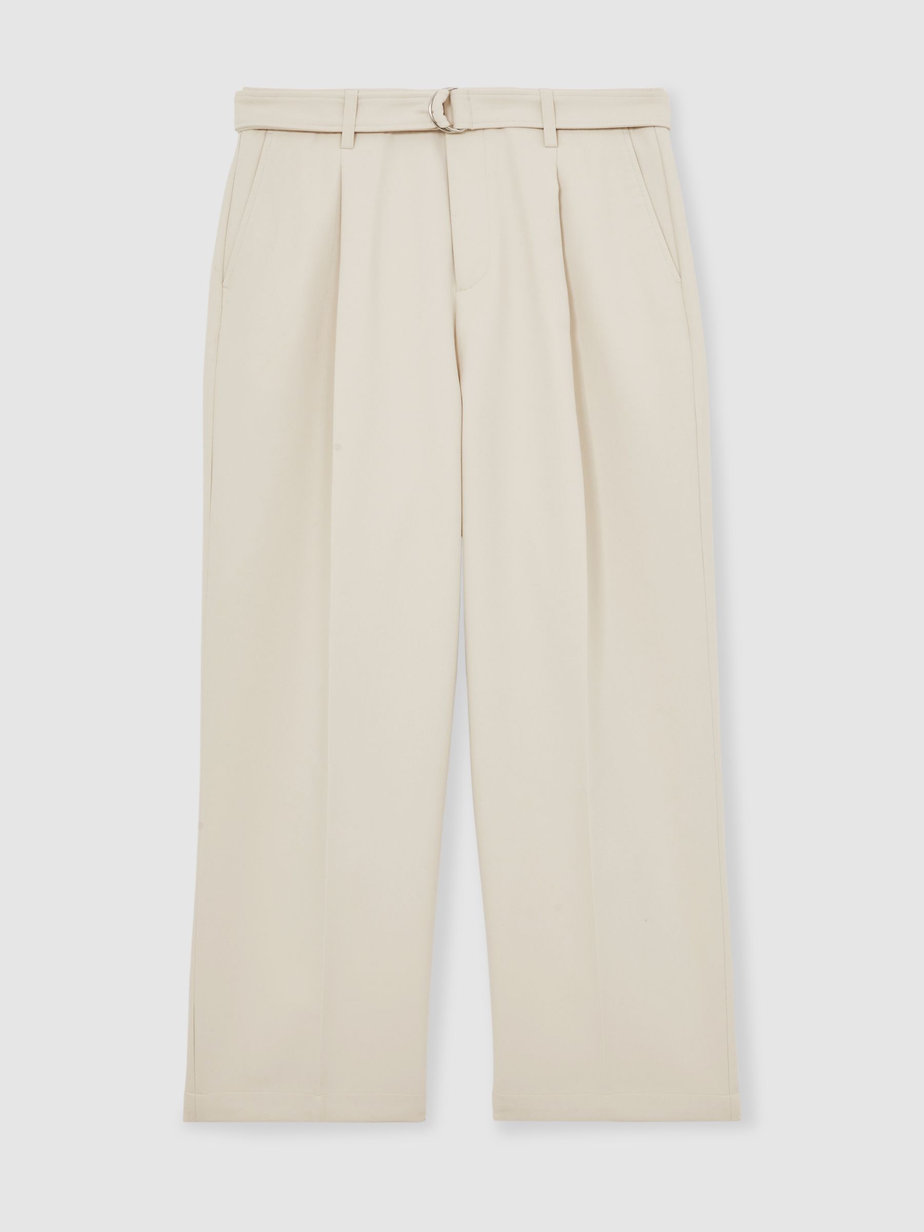 Monogram Relaxed-Fit Belted Trousers in Stone - Image 2 of 6