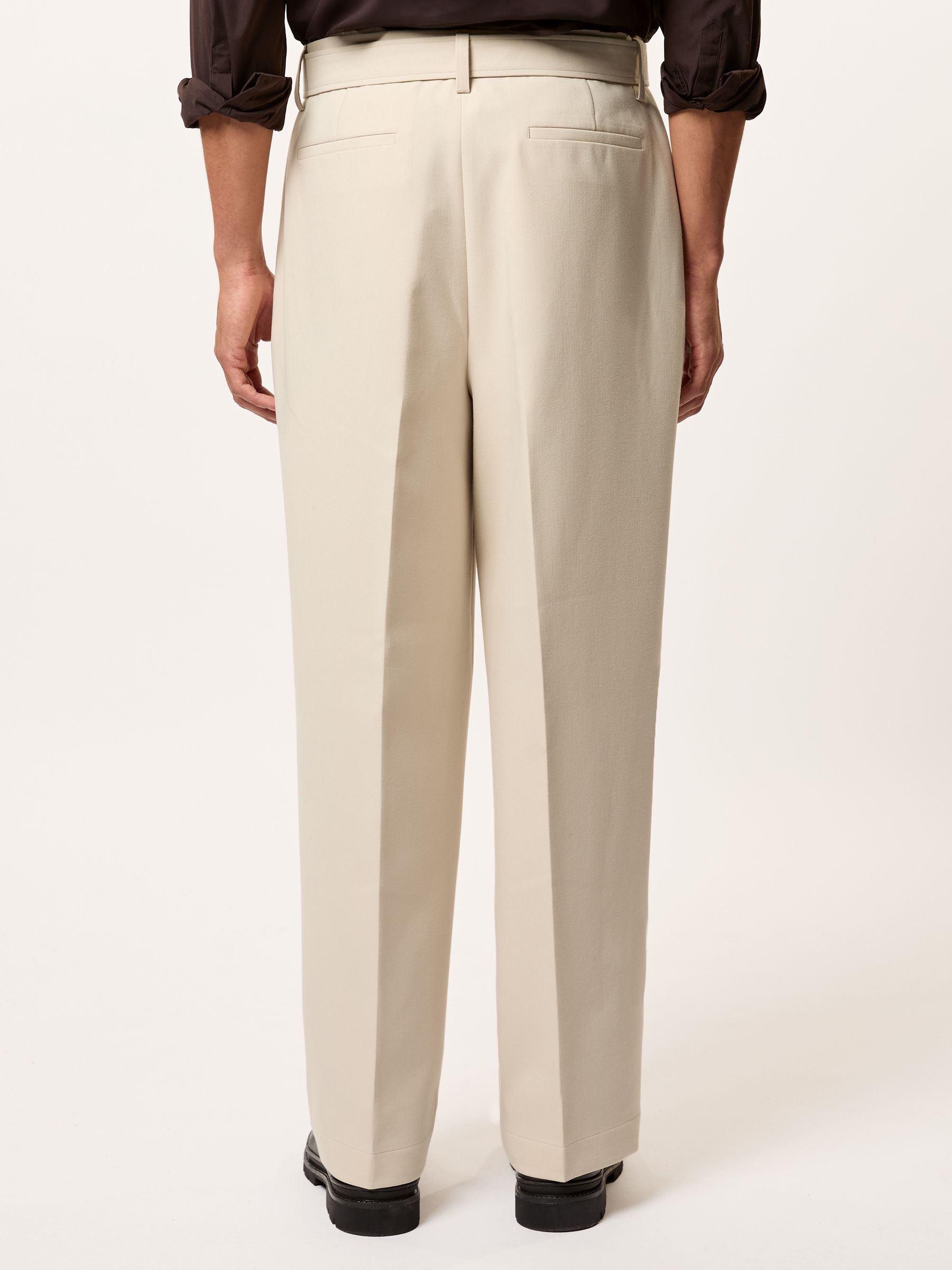 Monogram Relaxed-Fit Belted Trousers in Stone - Image 5 of 6