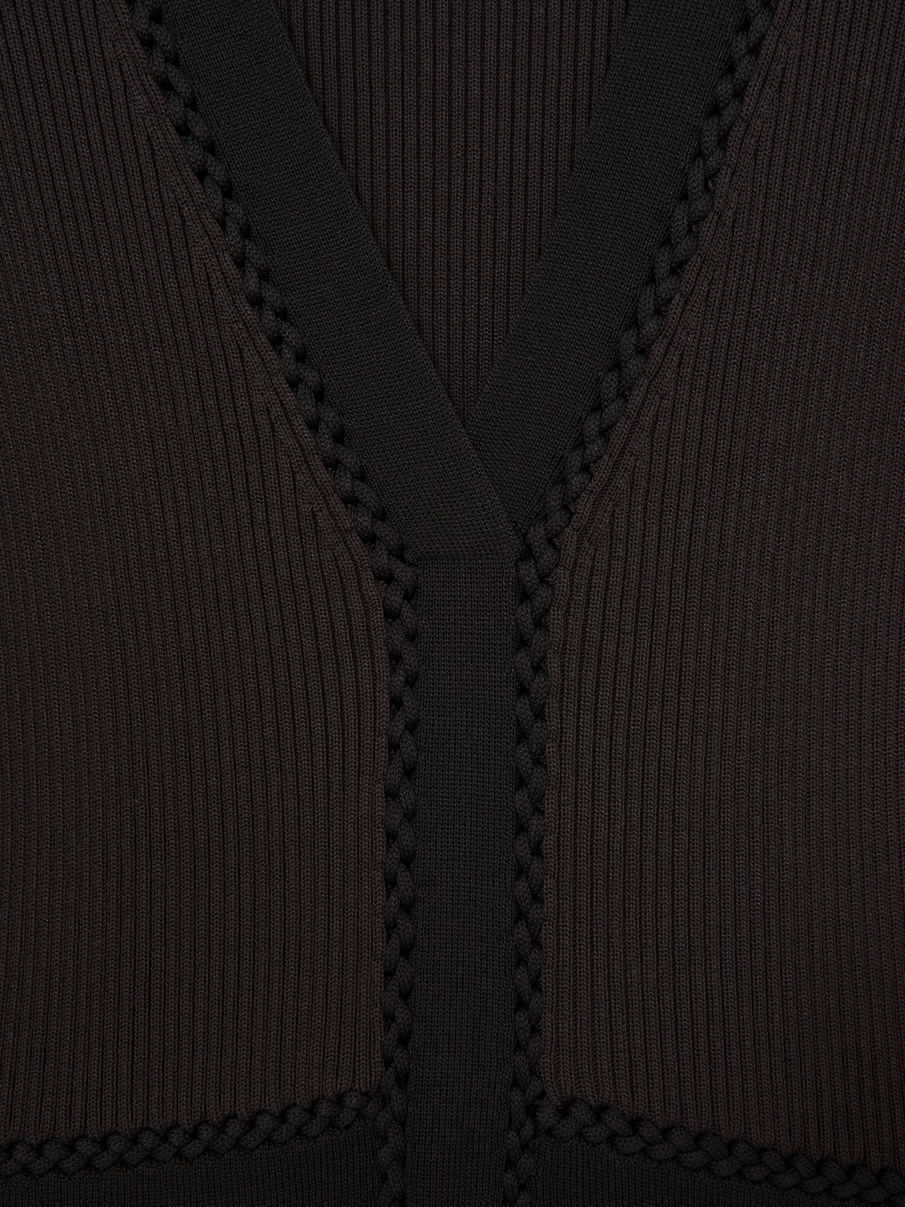 Knitted Dress in Chocolate Brown/Black - image 3