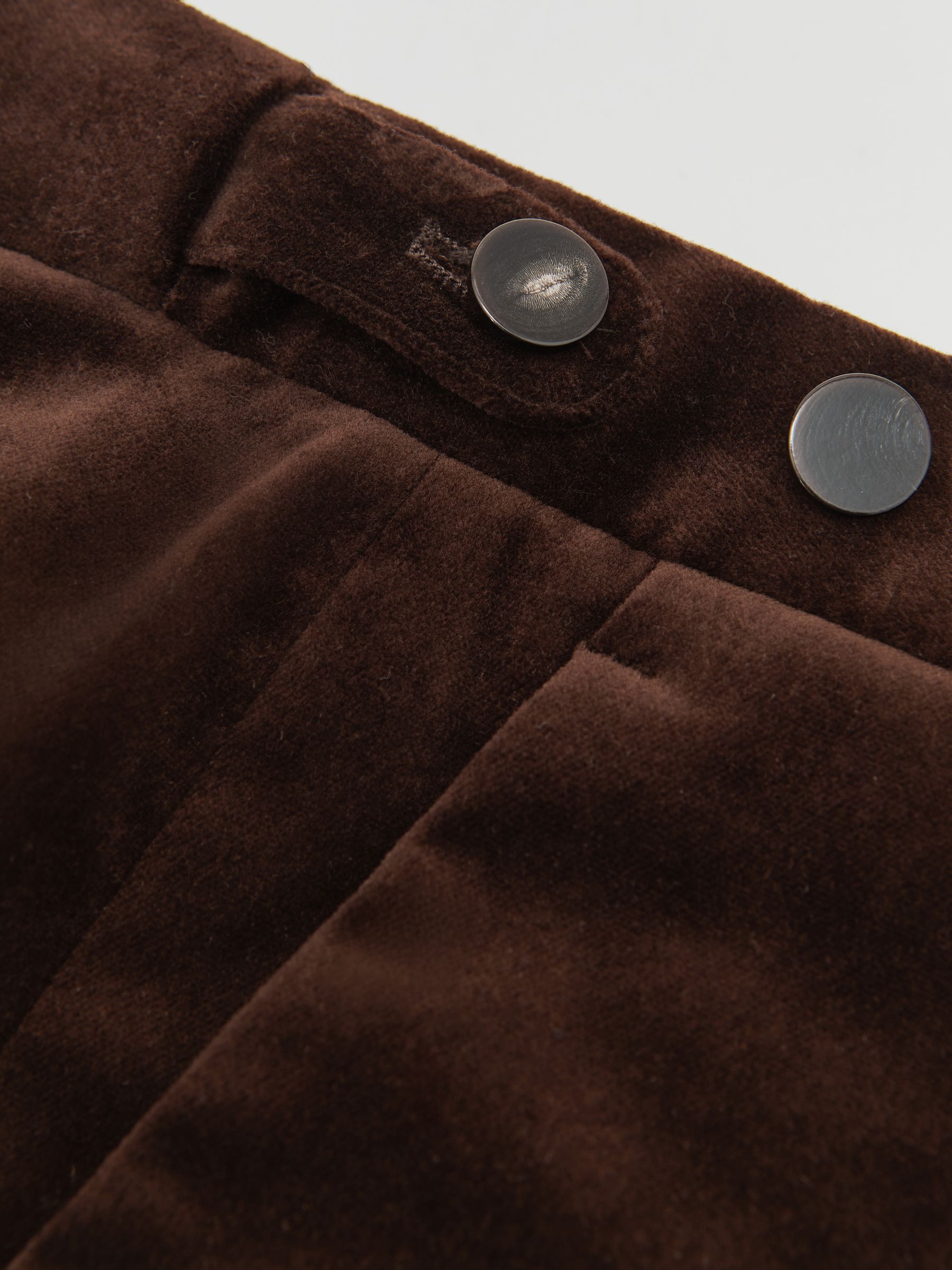 Velvet Tailored-Fit Suit Trousers in Chocolate Brown - image 2